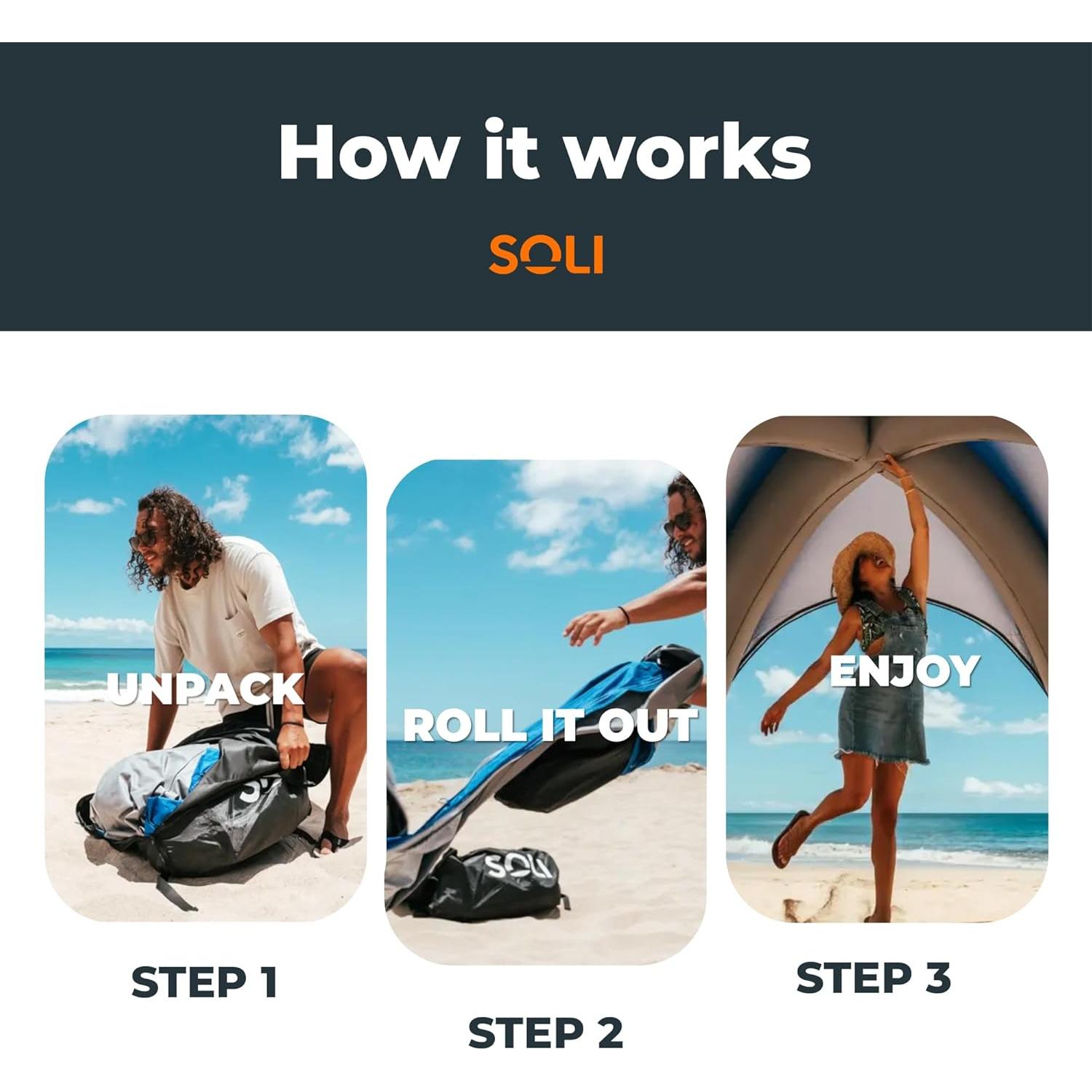 Dosel de Aire SOLI 12' Naranja - Carpa Inflable UPF 50+