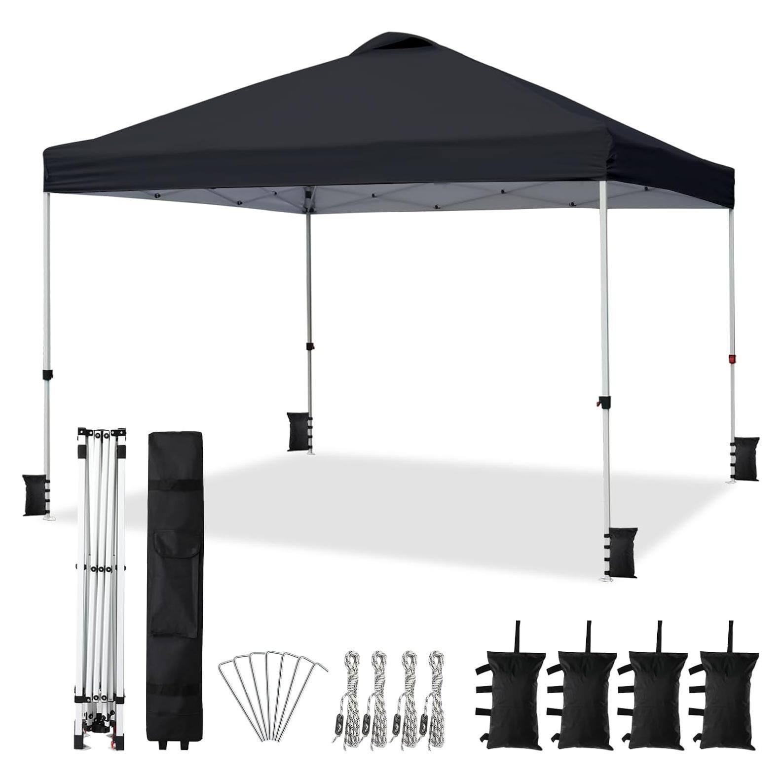 Carpa Plegable VINGLI 10x10 Negra Impermeable Ajustable