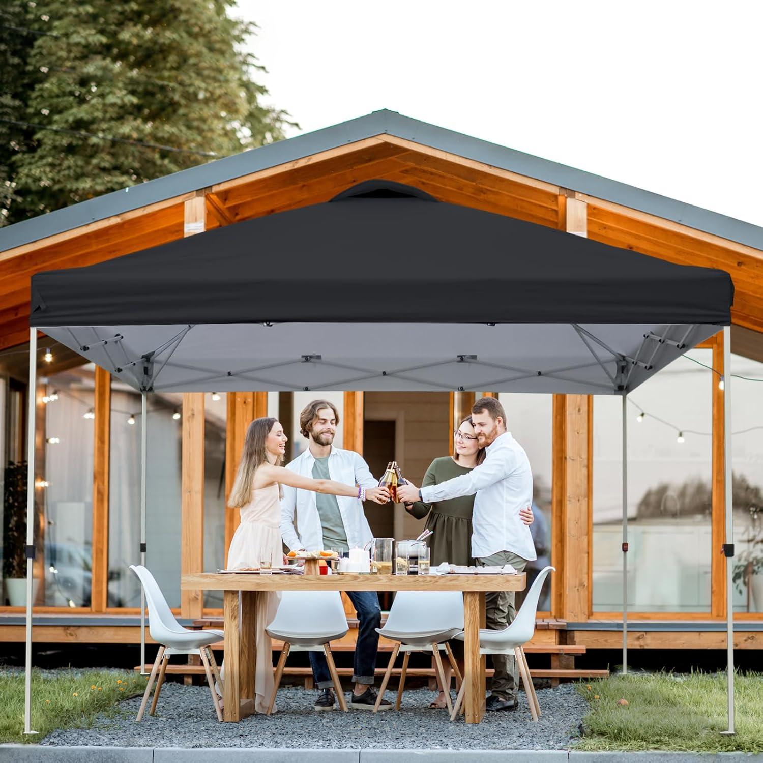 Carpa Plegable VINGLI 10x10 Negra Impermeable Ajustable