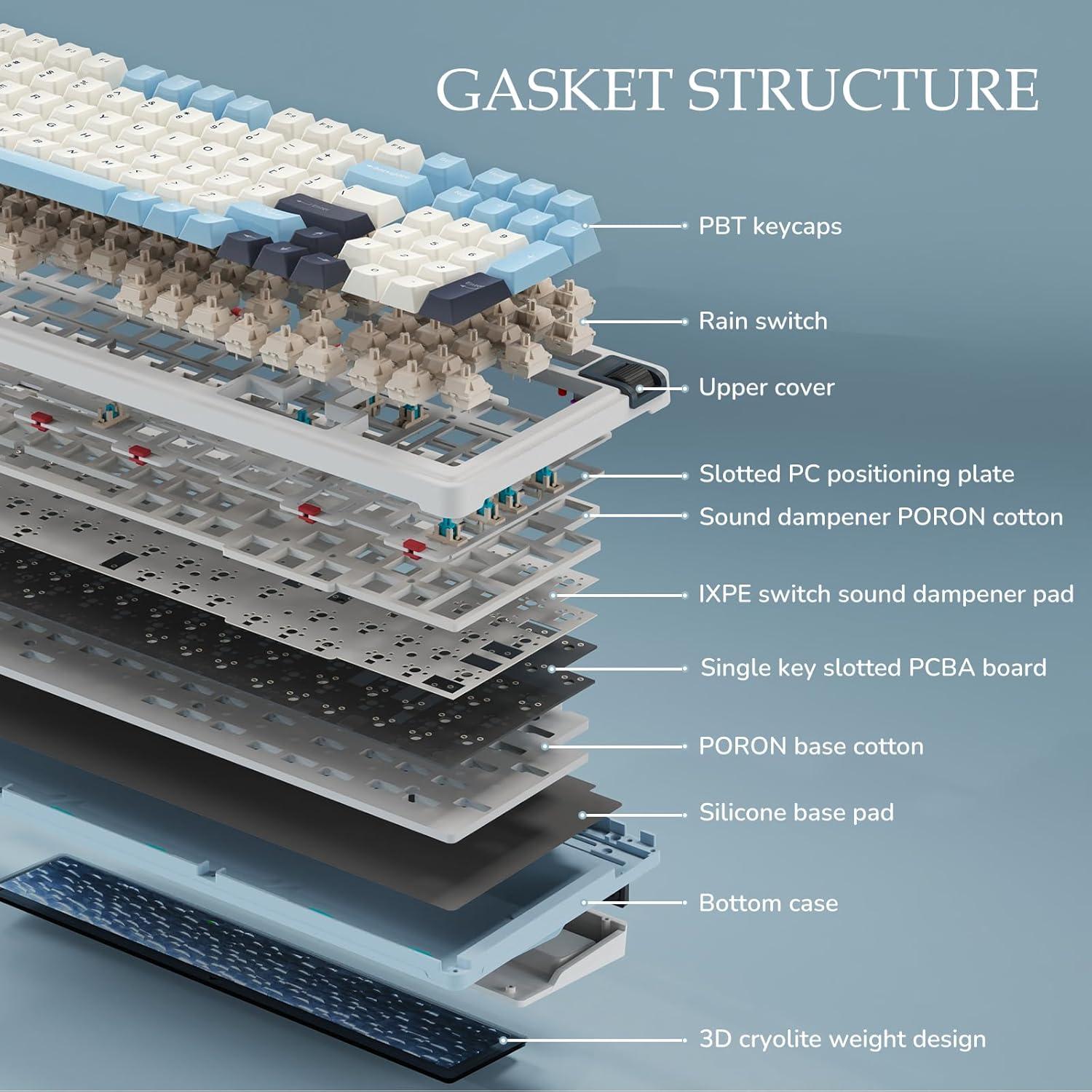 Teclado Mecánico Inalámbrico KZZI K98 RGB 6300mAh