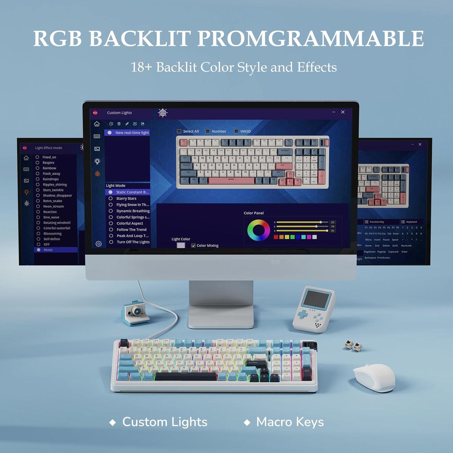 Teclado Mecánico Inalámbrico KZZI K98 RGB 6300mAh