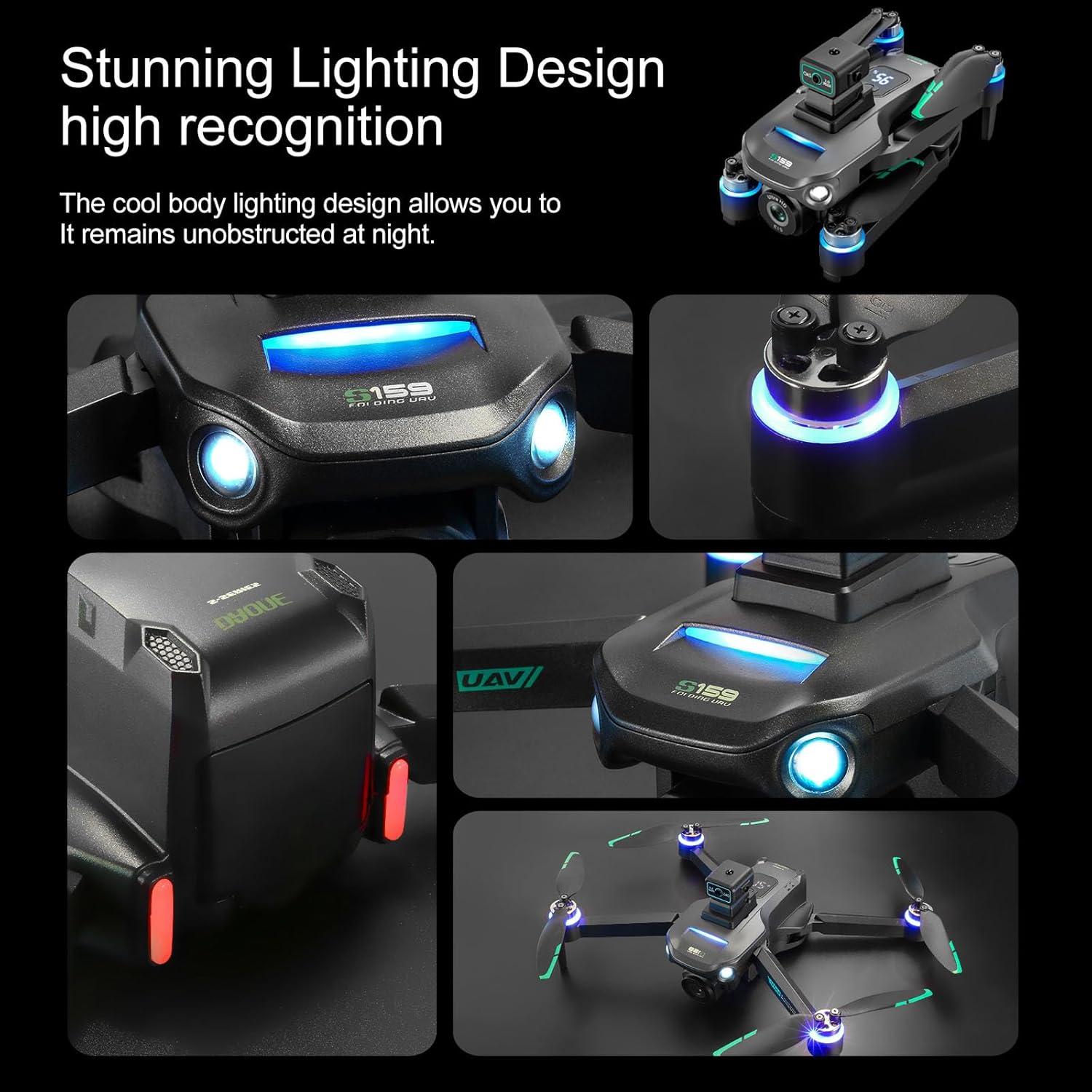 Drones with Camera for Adults 4K, GPS UHD Drone, 5G Remote Controller with Screen, One Key Return, Dual Camere, 3rd Gear Speed, Optical Flow Mode and Obstacle Avoidance, Drone for Beginners (Black)