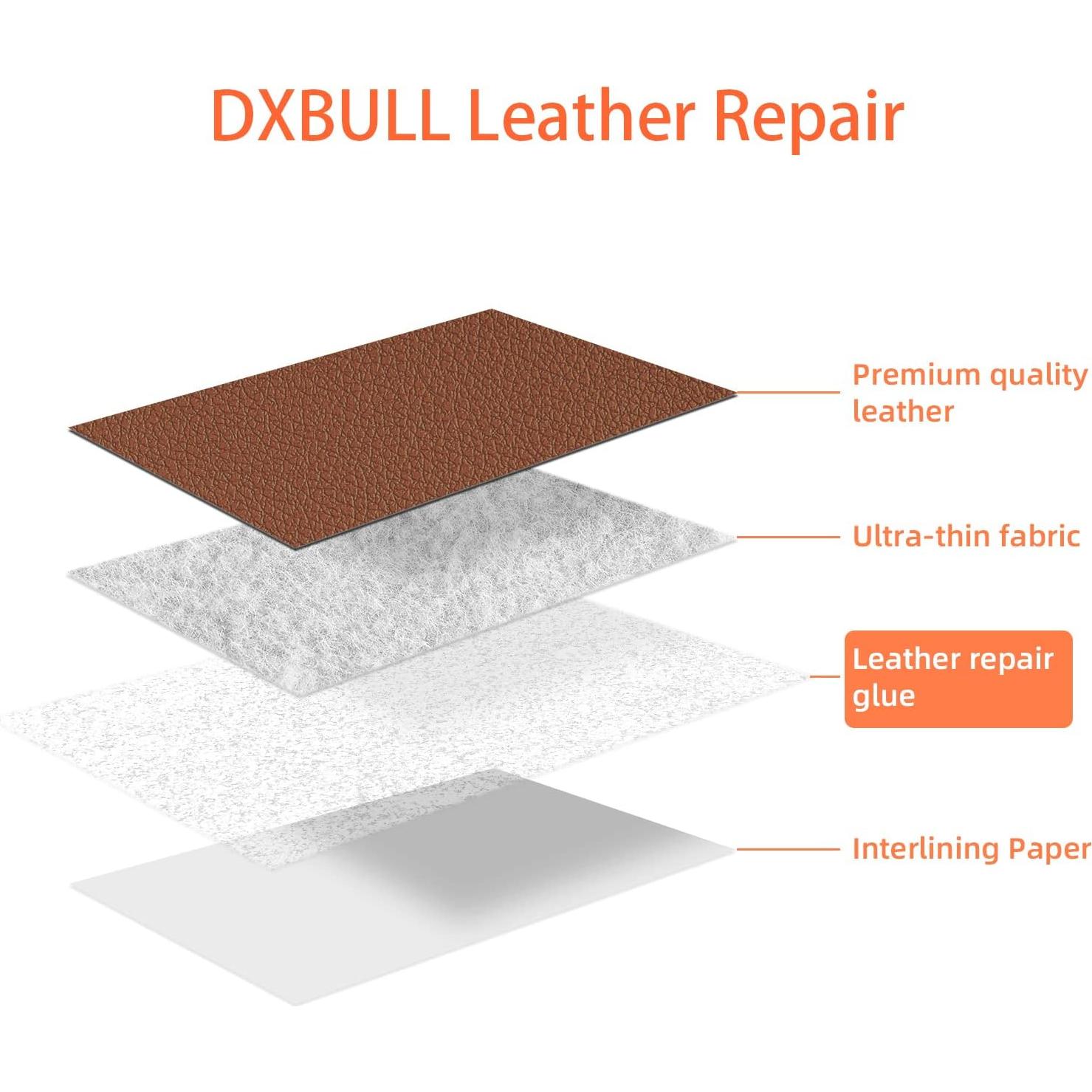 Parche de Reparación de Cuero DXBULL Beige 10x200 cm Autoadhesivo