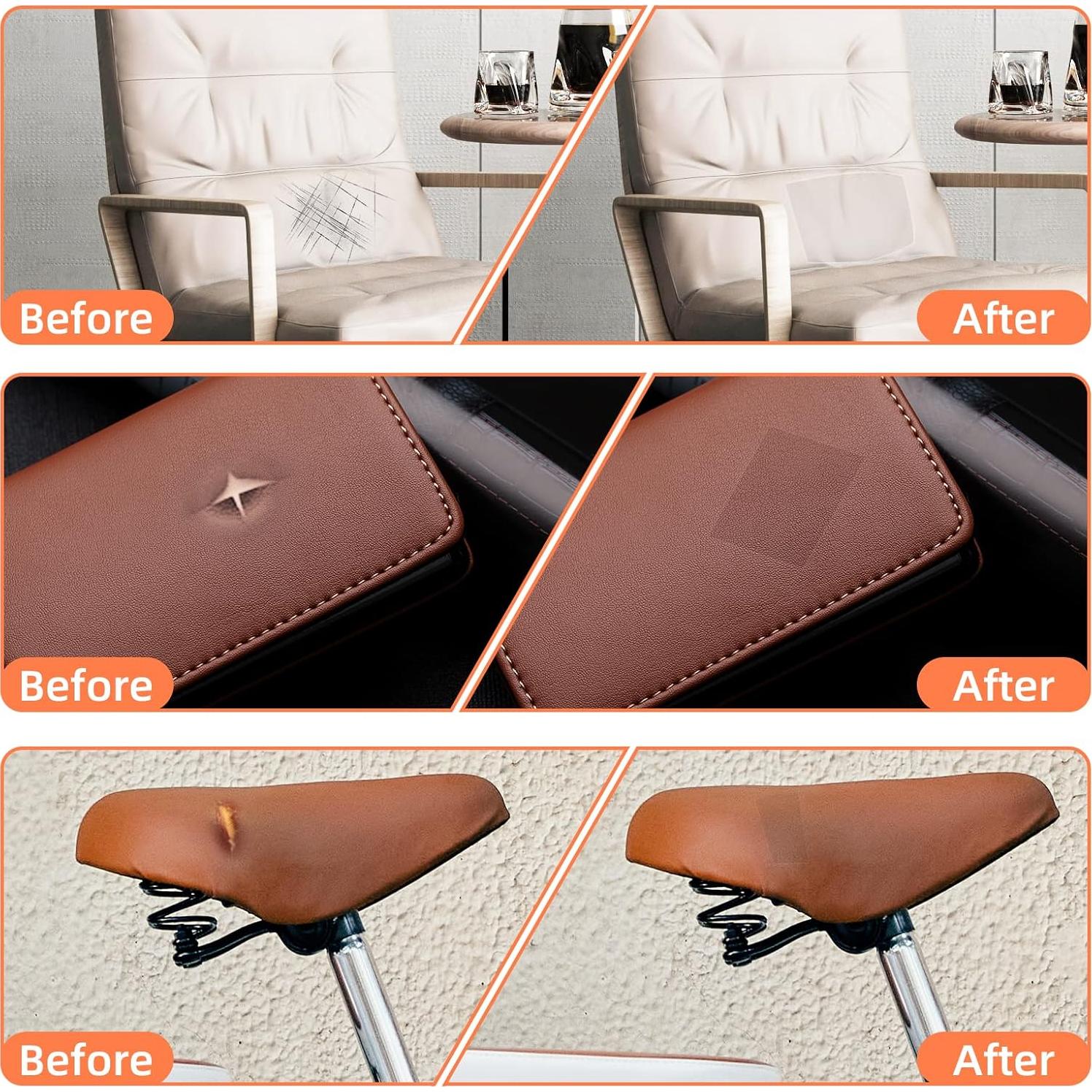 Parche de Reparación de Cuero DXBULL Beige 10x200 cm Autoadhesivo