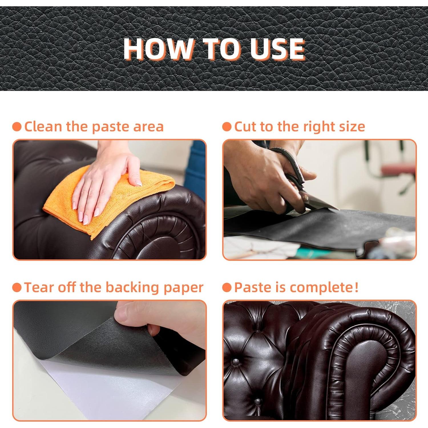 Parche de Reparación de Cuero DXBULL Beige 10x200 cm Autoadhesivo