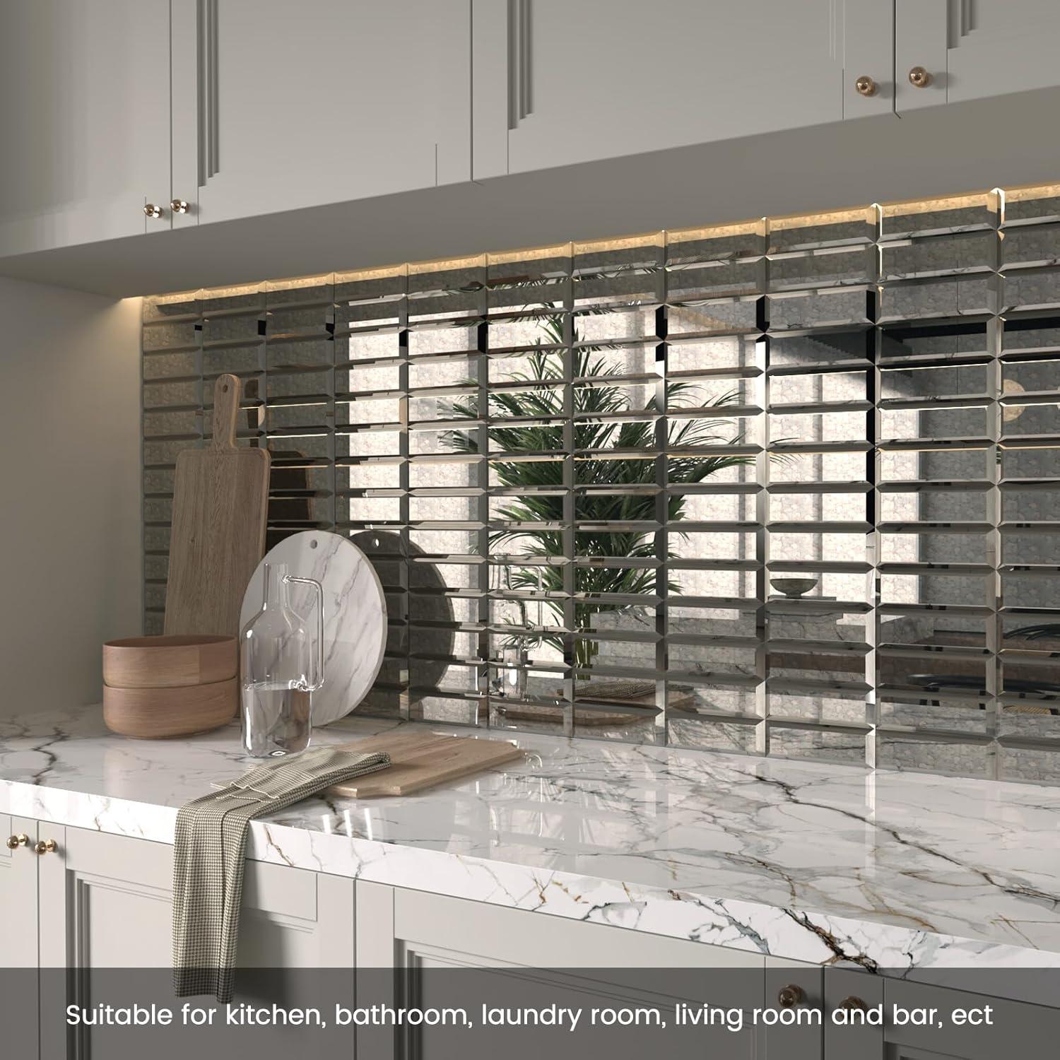 Espejo de Mosaico Autoadhesivo Adedeo 30x30 cm 5 Hojas