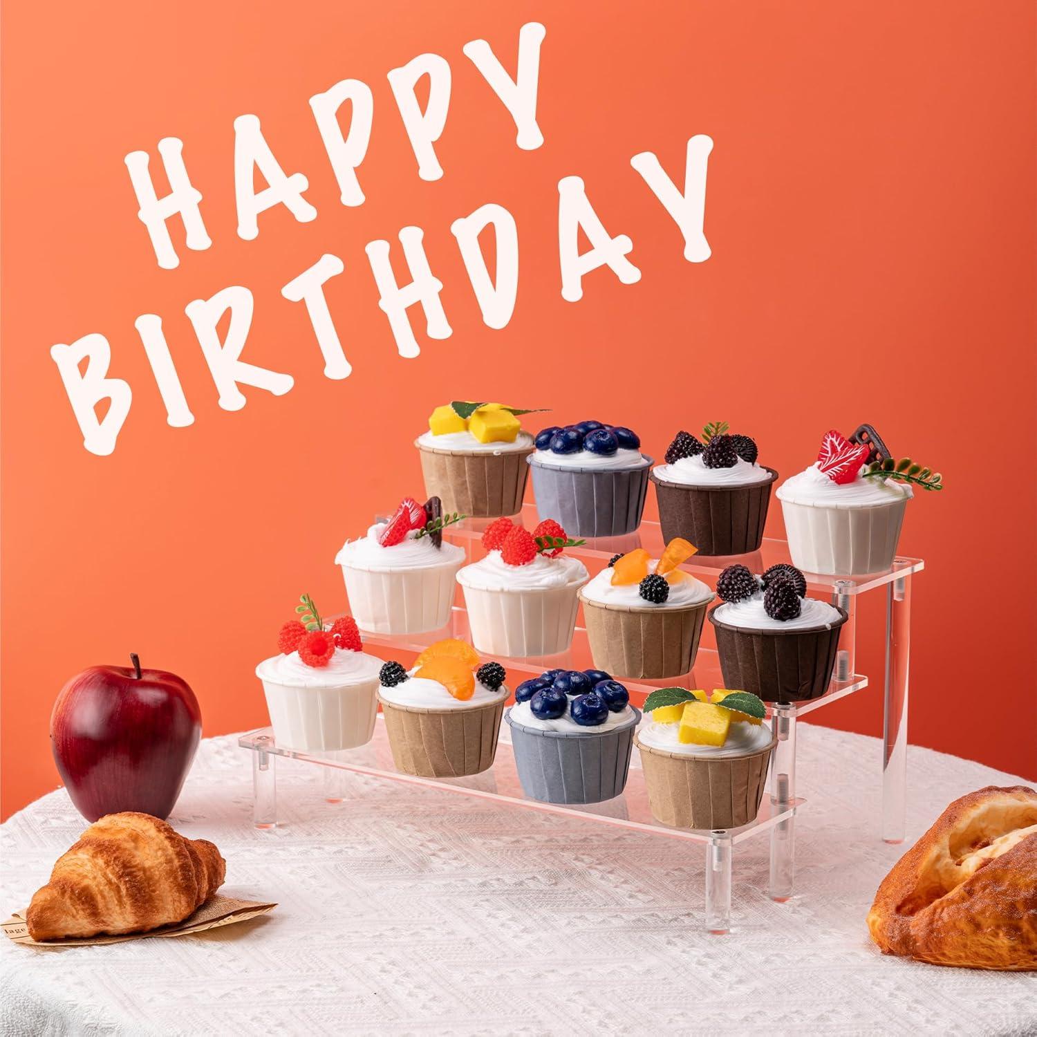 Soporte de Exhibición Acrílico 3 Niveles Hoewina 30cm