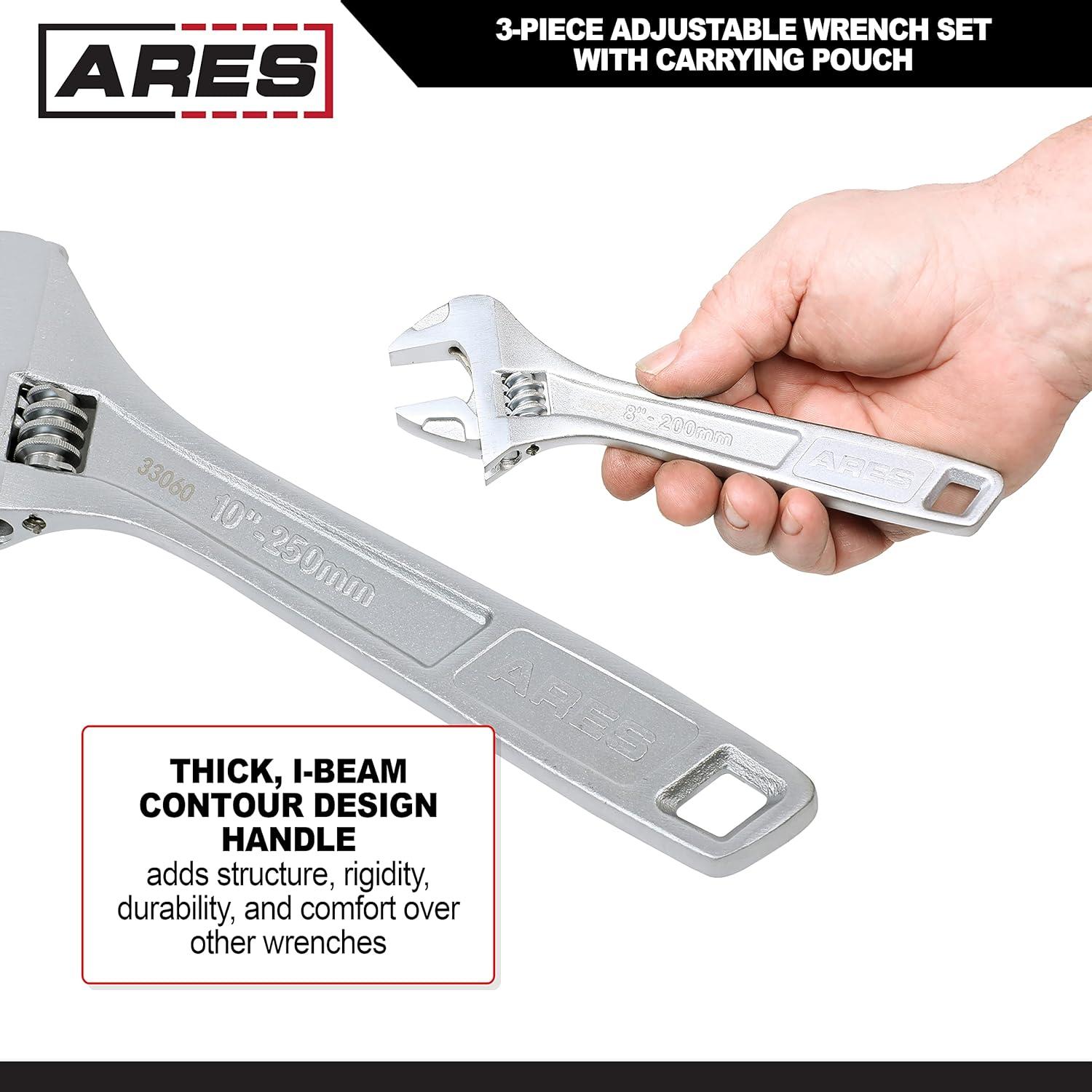 Juego de Llaves Ajustables ARES 33062 - 3 Piezas 15-25 cm