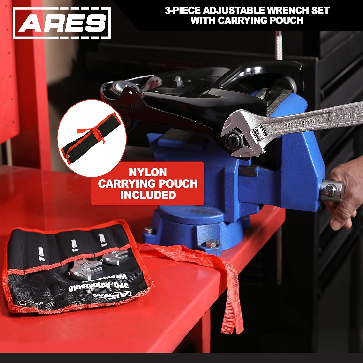 Juego de Llaves Ajustables ARES 33062 - 3 Piezas 15-25 cm