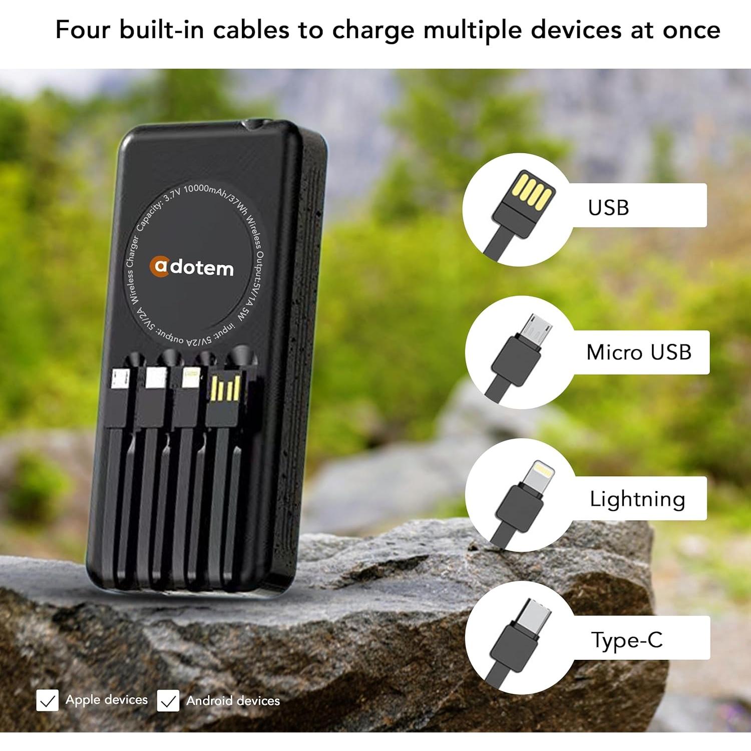 Banco de Energía Solar Portátil 10,000mAh Dongguan - Carga Inalámbrica