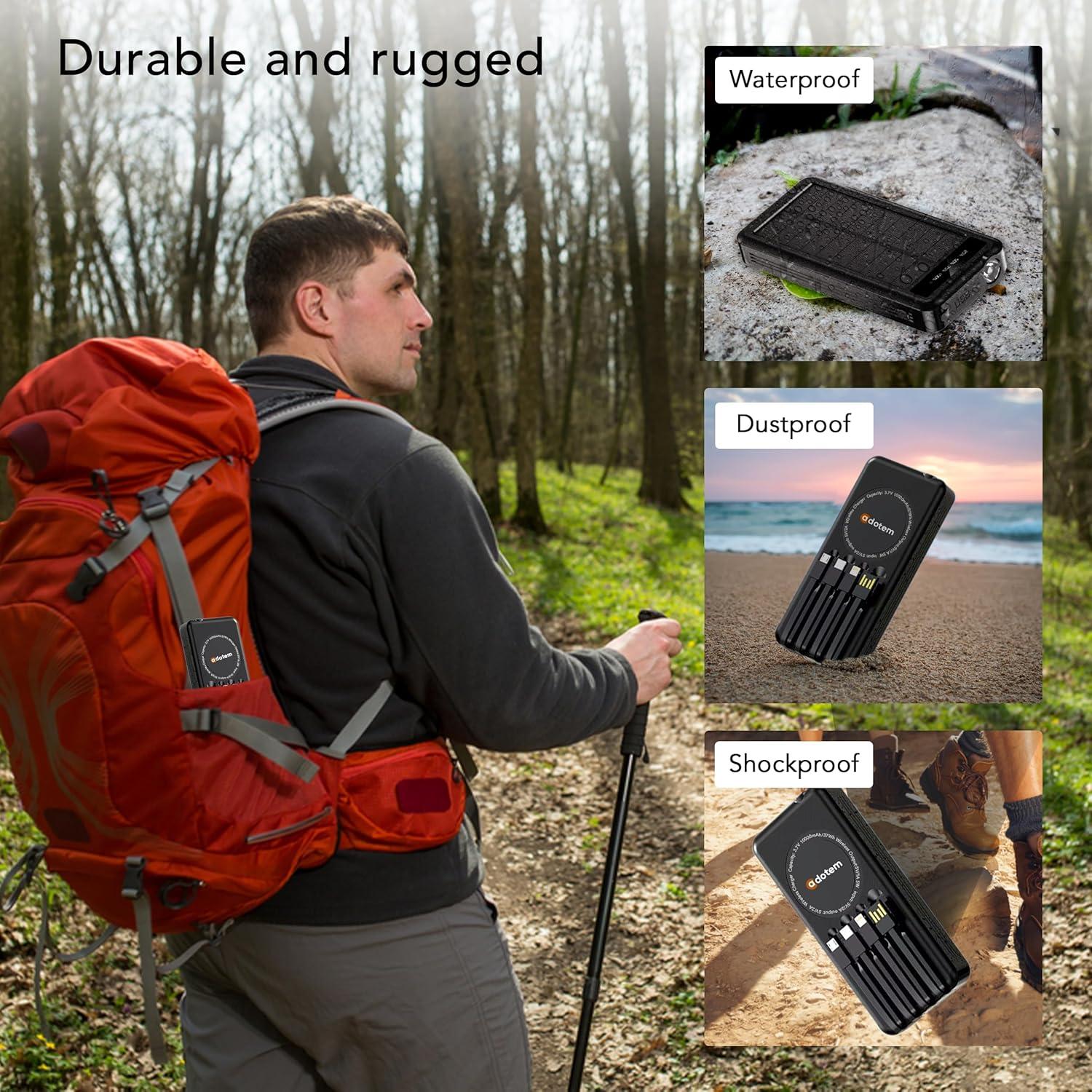 Banco de Energía Solar Portátil 10,000mAh Dongguan - Carga Inalámbrica