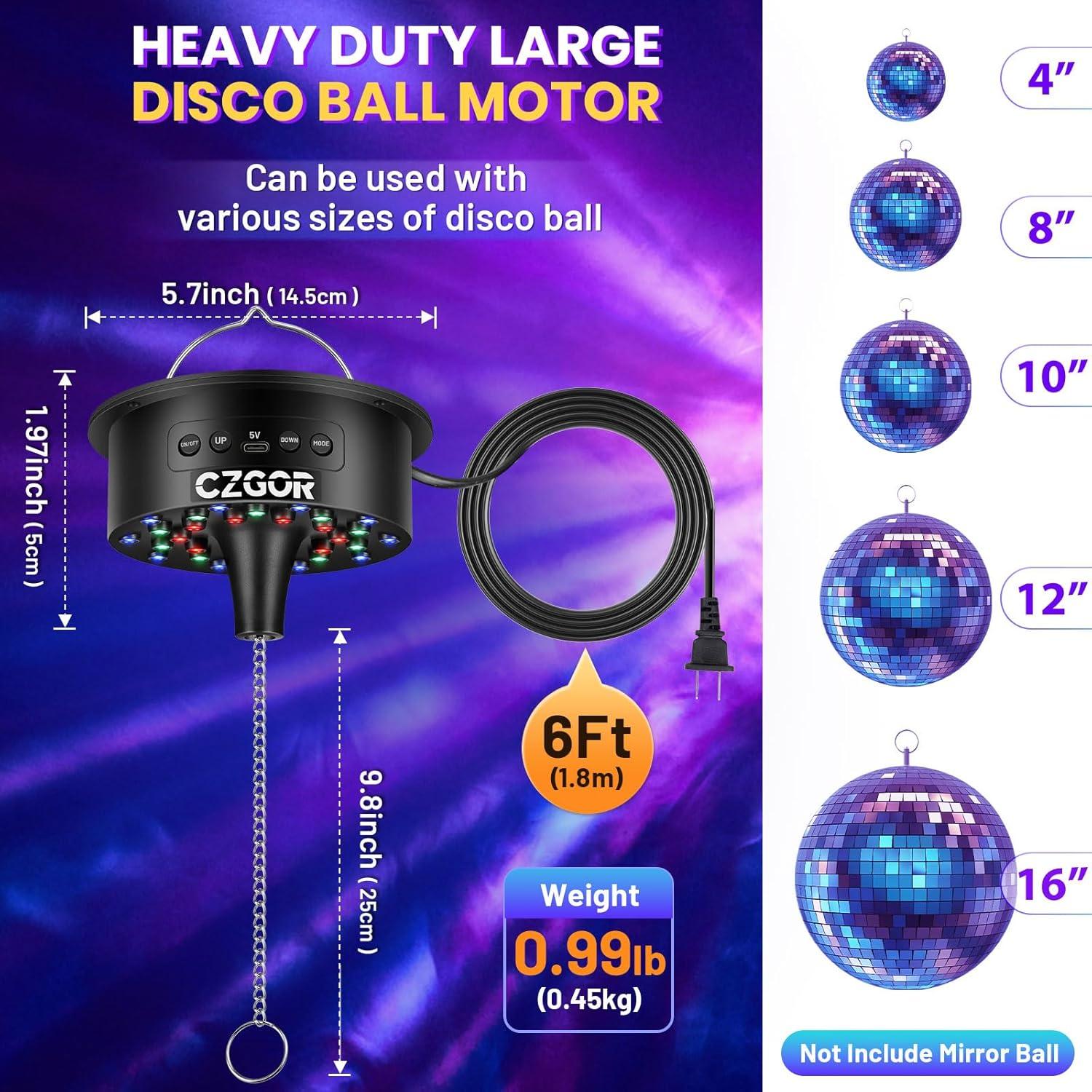 Motor de bola de discoteca Czgor con control remoto y 30 LEDs RGB