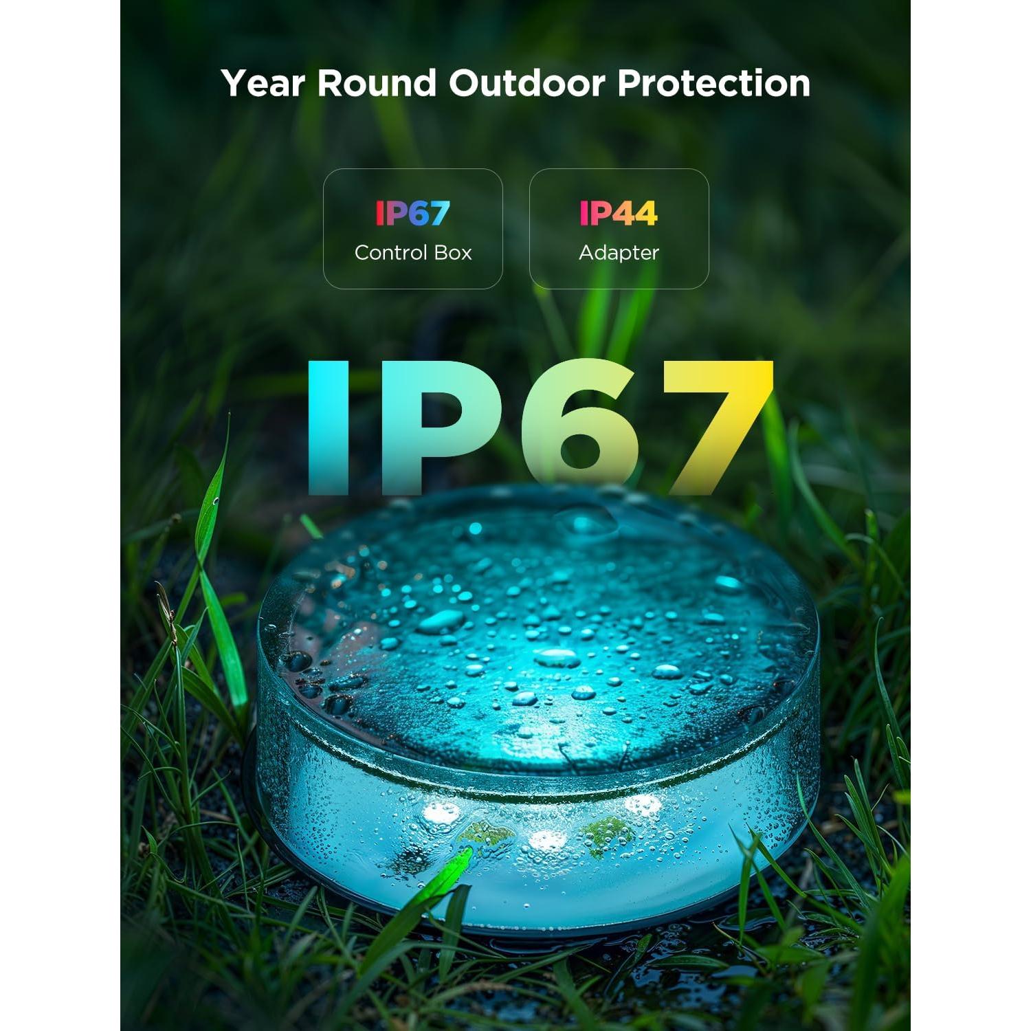 Luces de Suelo Exteriores Govee 50 pies RGBIC IP67 15 Luces