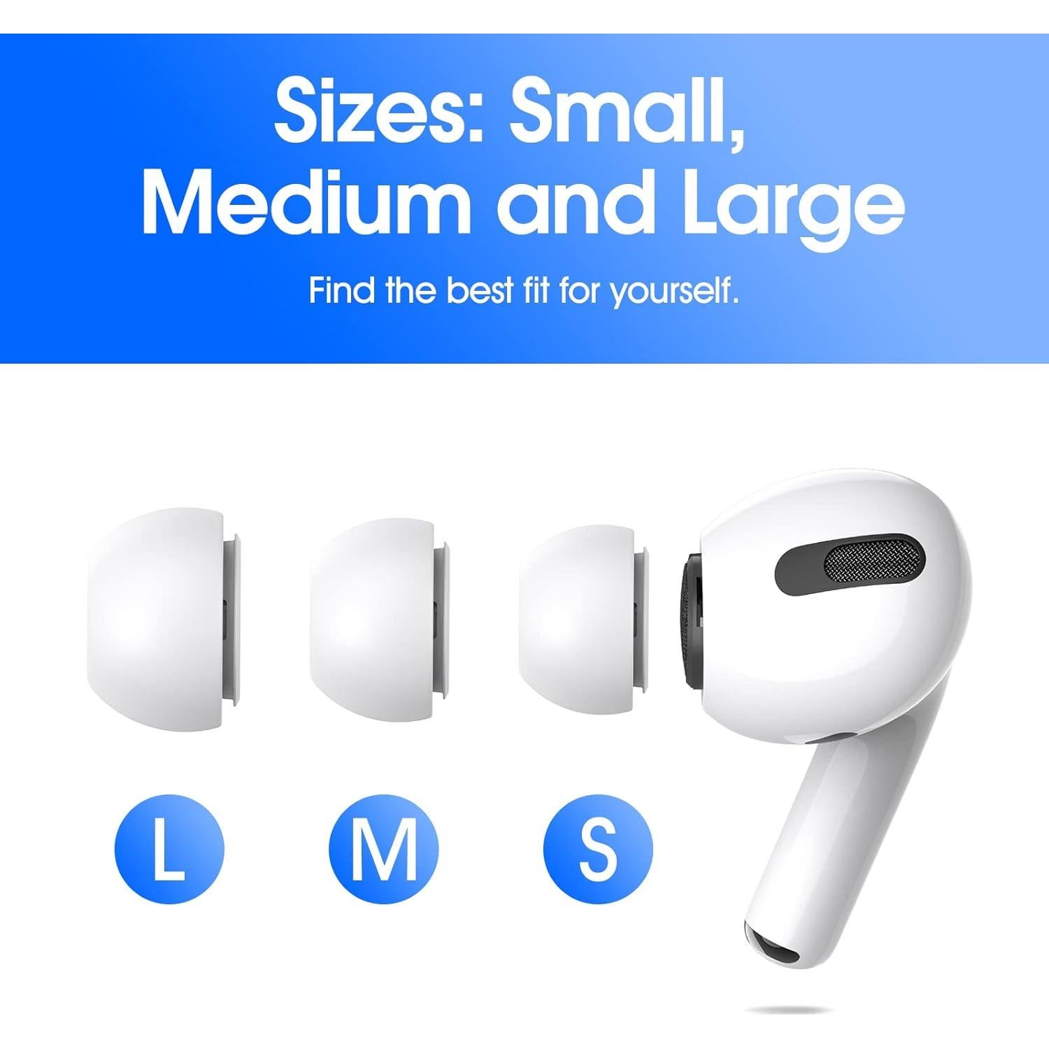 Puntas de Silicona para AirPods Pro - 3 Pairs con Kit de Limpieza