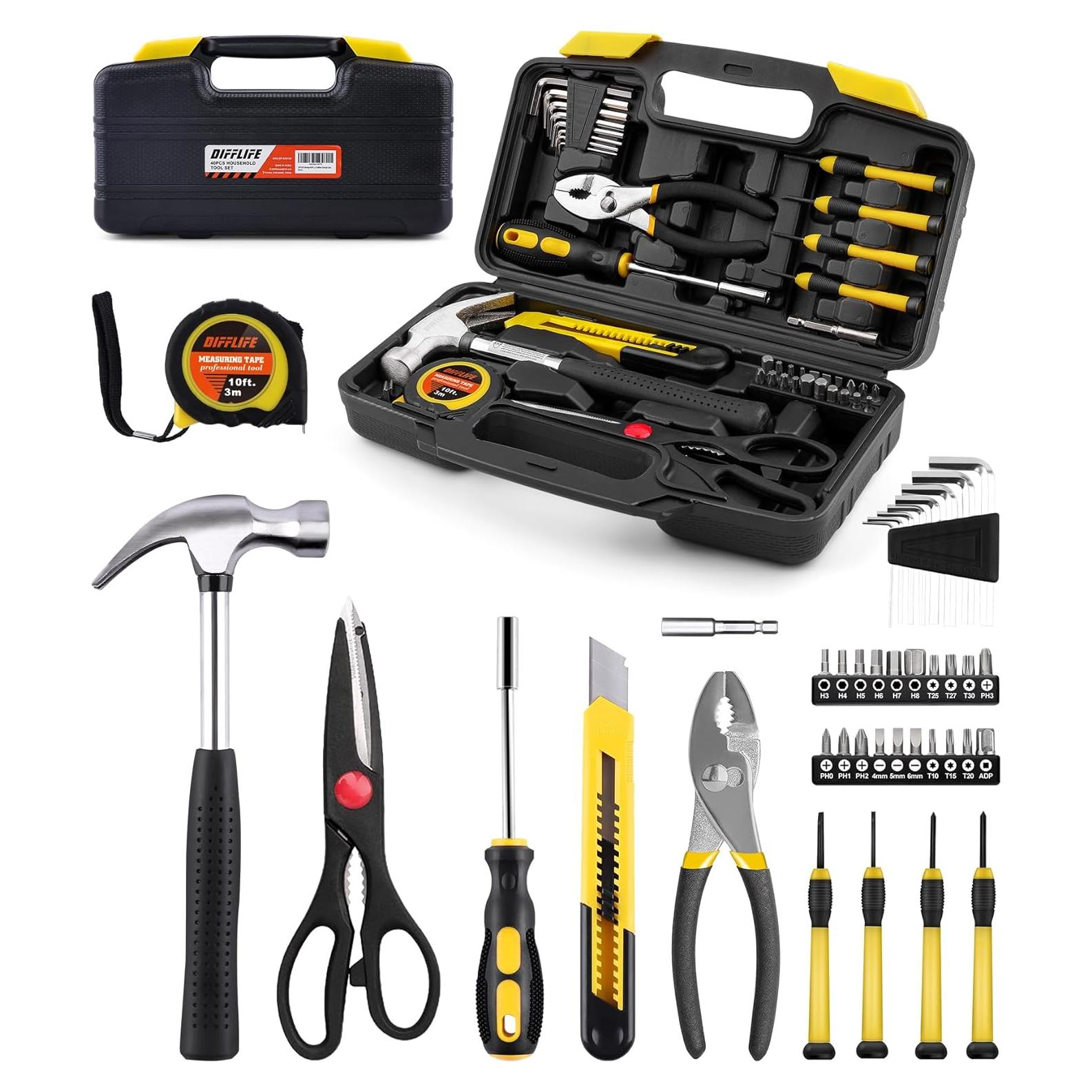 Juego de Herramientas 40 Piezas DIFFLIFE con Caja de Almacenamiento