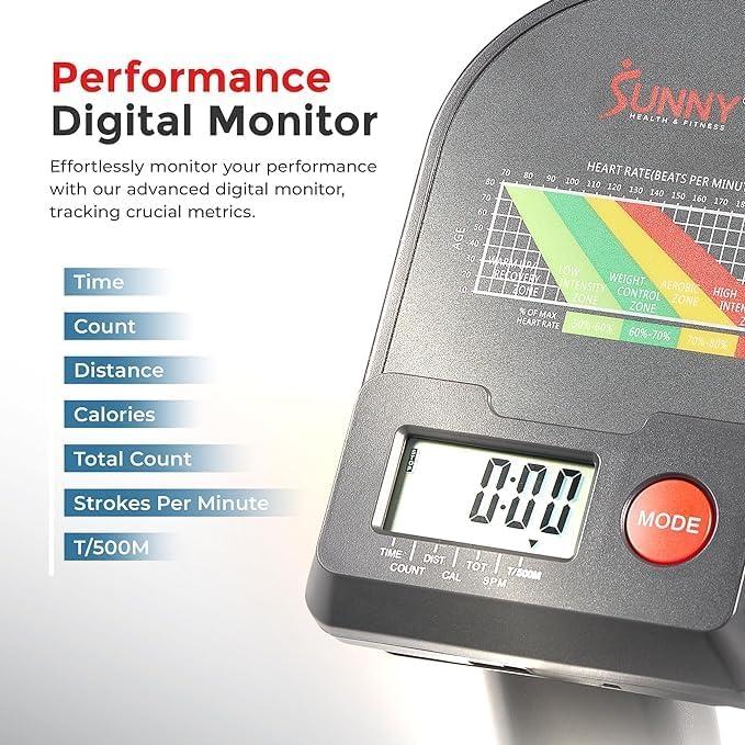 Máquina de Remo Compacta Sunny Health & Fitness SF-RW5639SMART