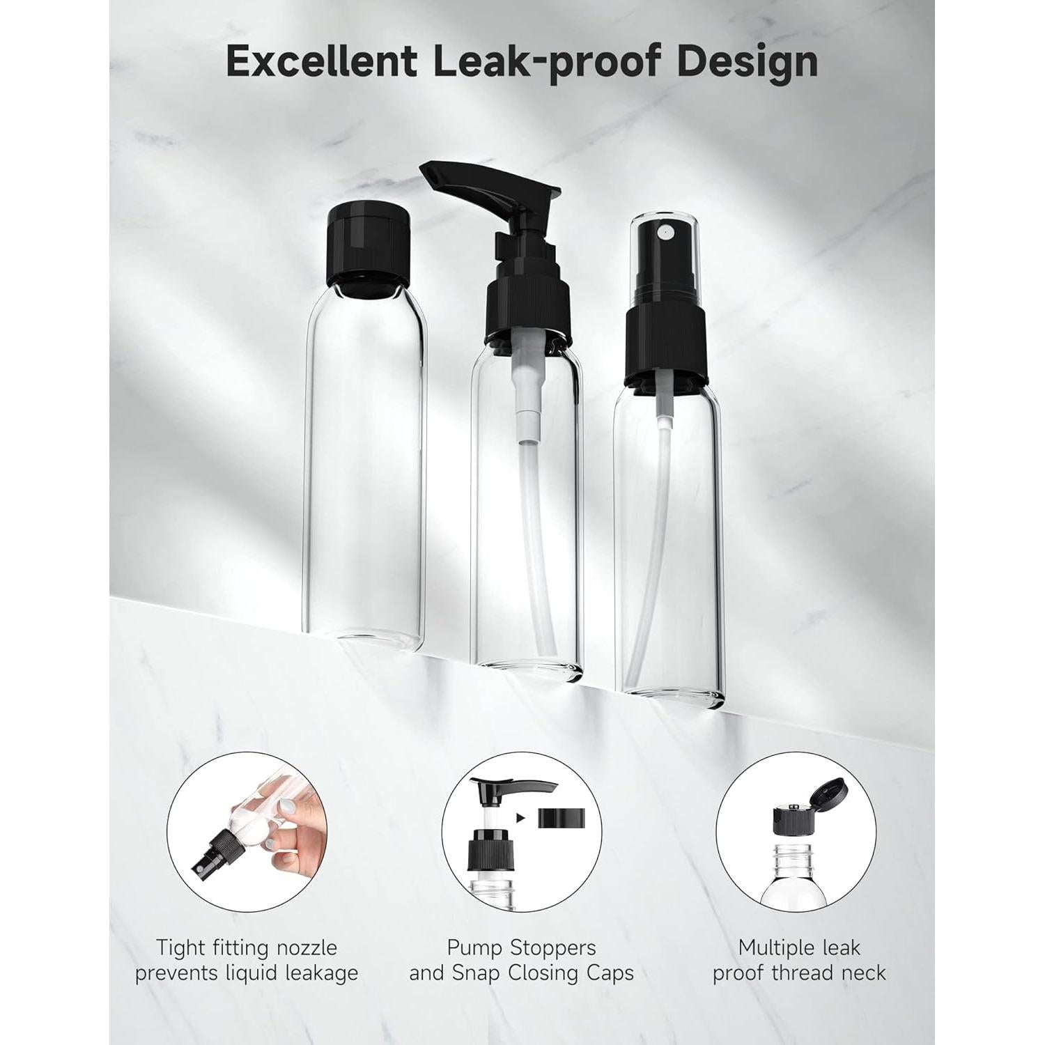 Kits de Botellas de Viaje Morfone - Aprobadas por TSA, 100ml