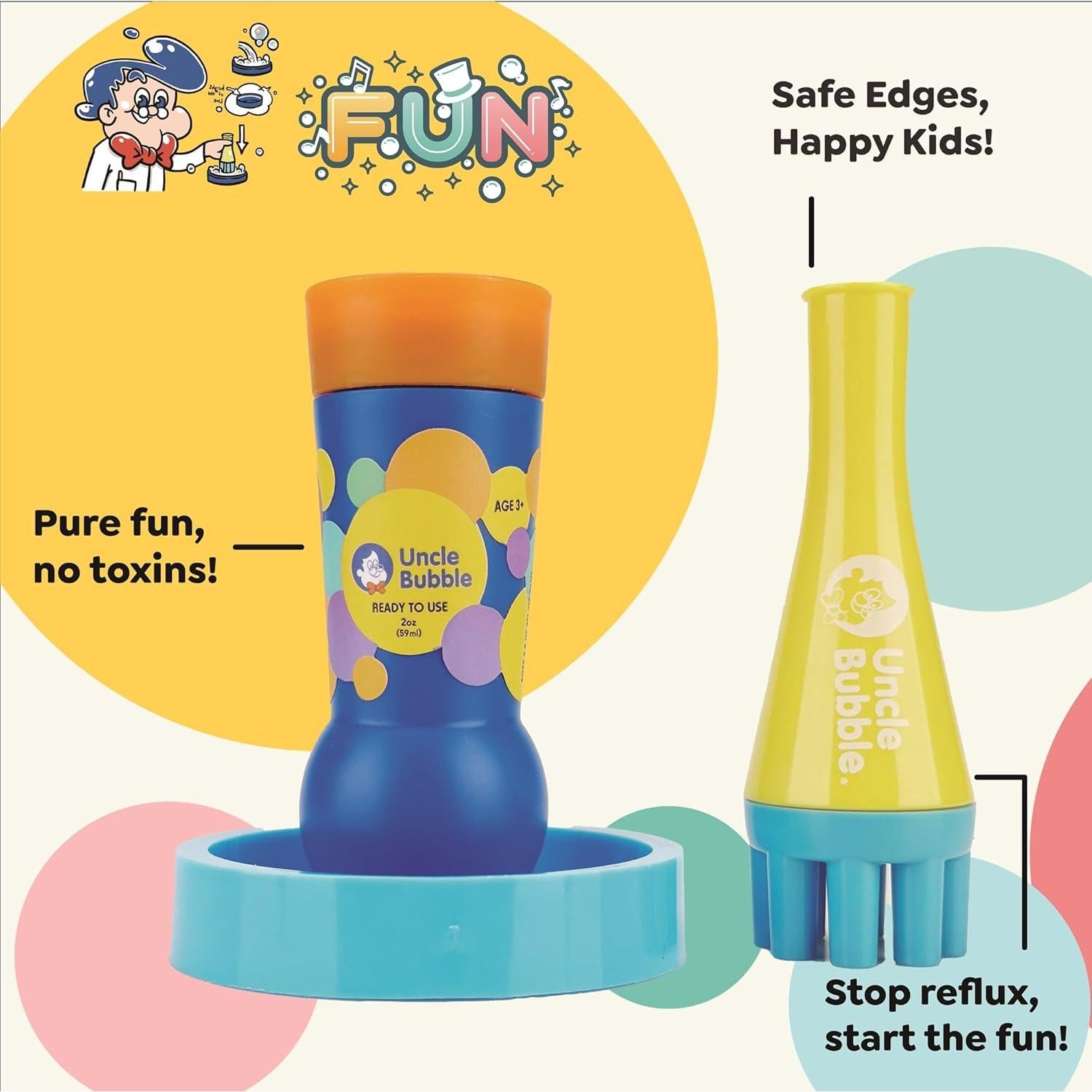 Soplador de Burbujas Mini Uncle Bubble - Juguete Divertido 9.7x6x15cm
