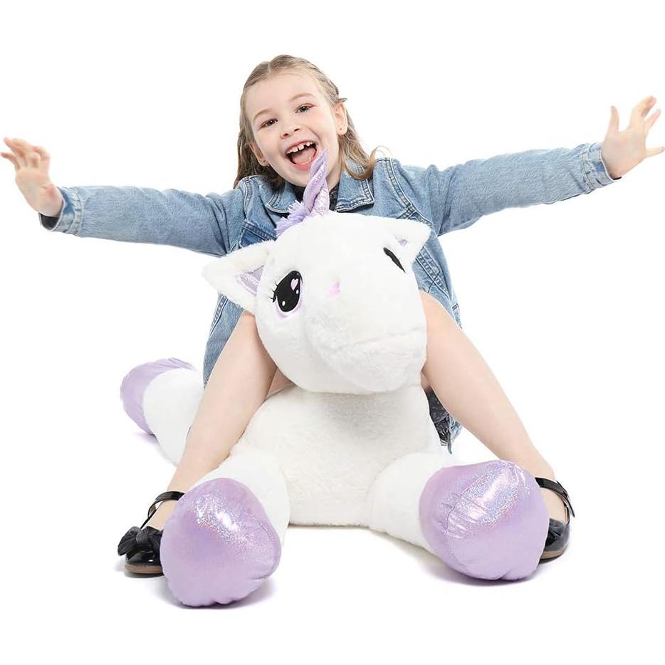 Peluches de Unicornio Grande Tezituor 109 cm Blanco