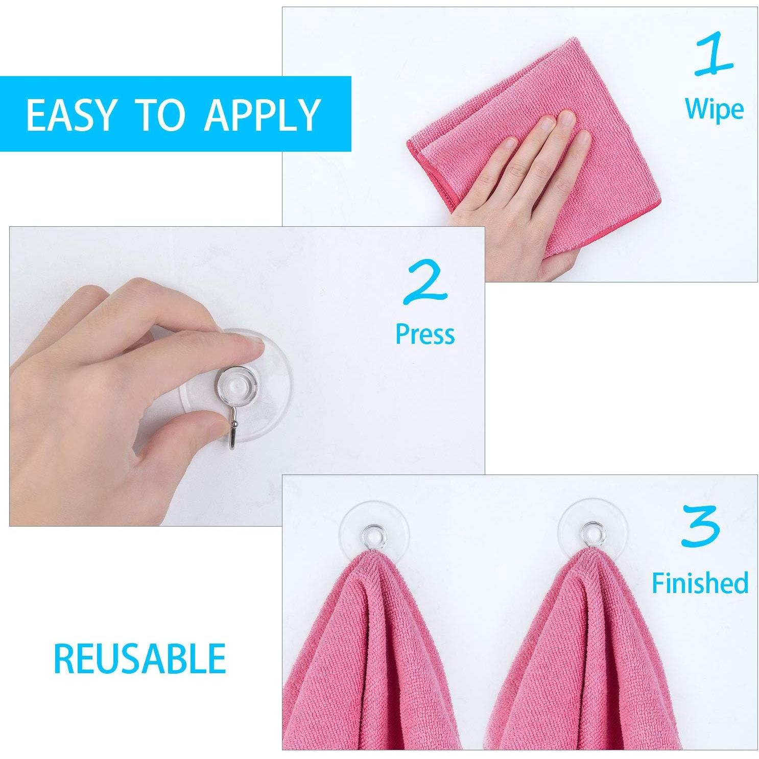 Ganchos de Ventosa Awpeye 20 Paquetes 4.57 cm PVC Transparente