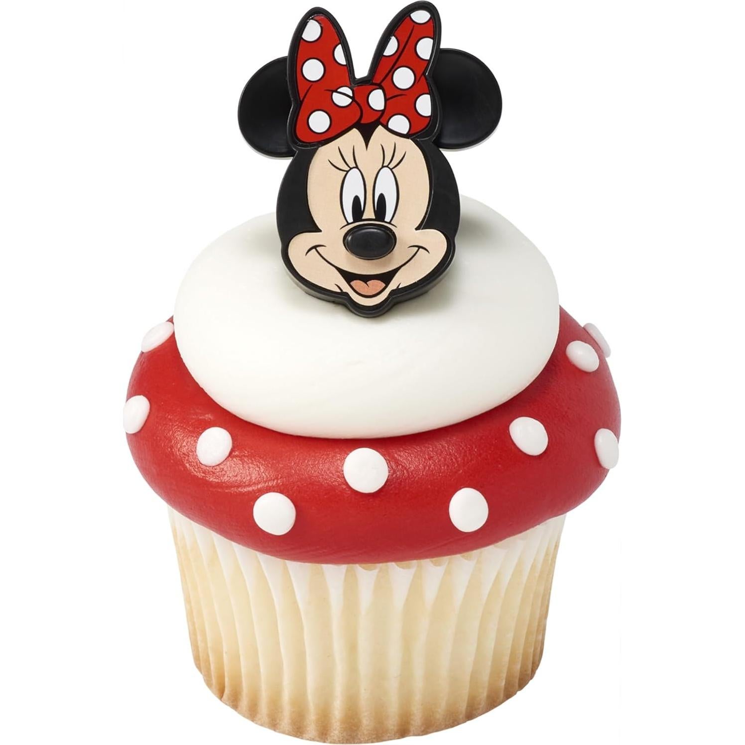 Anillos de Cupcake Mickey y Minnie Mouse DecoPac - 24 Piezas