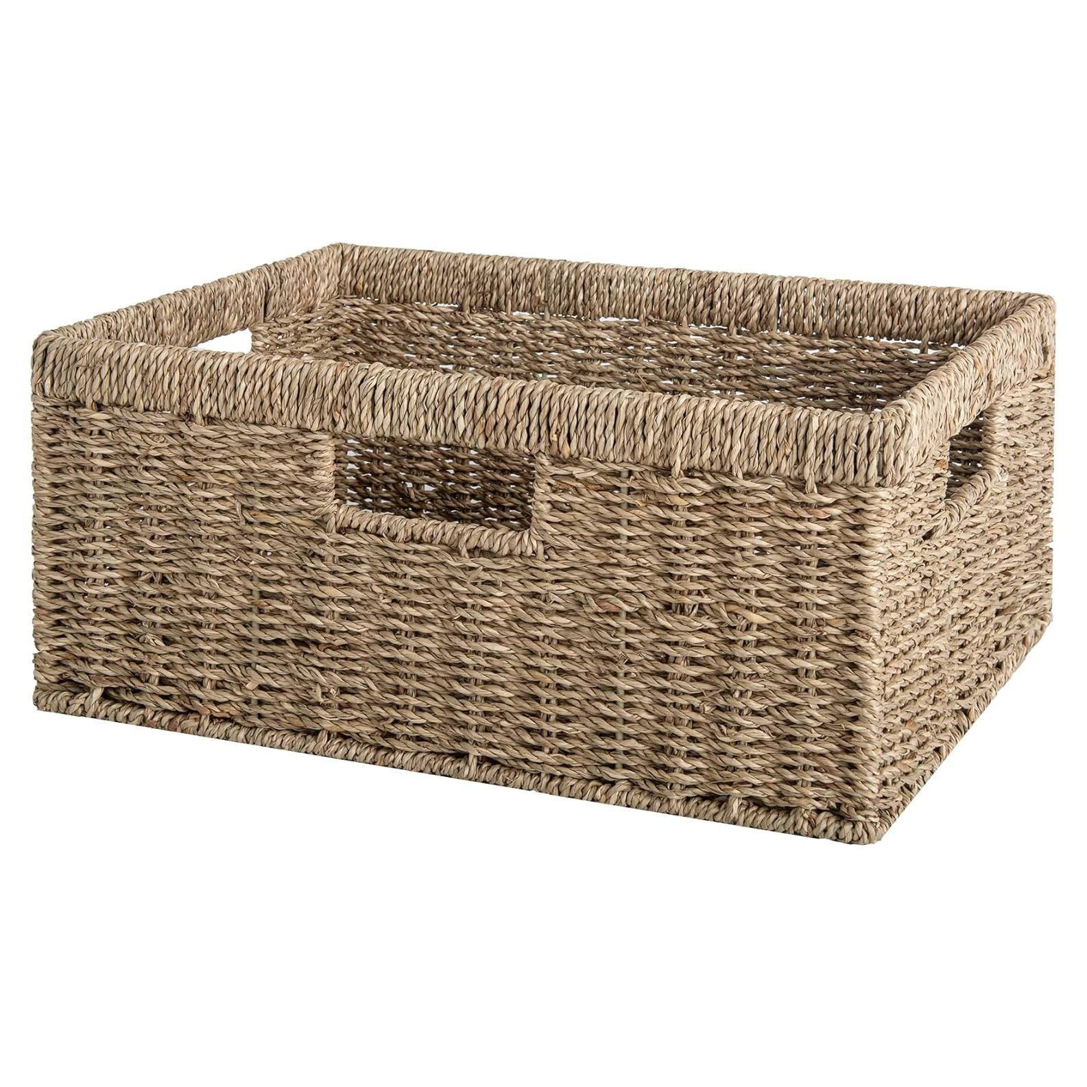 Cesta de Almacenamiento Grande StorageWorks de Hierba Marina 38x28x17 cm