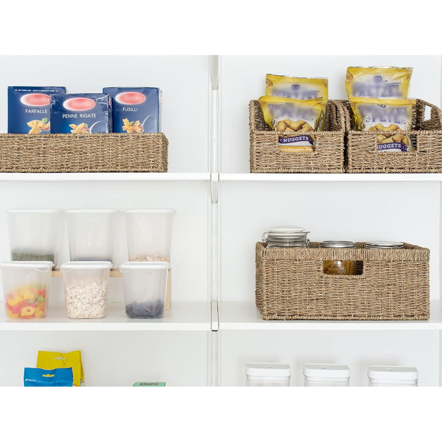 Cesta de Almacenamiento Grande StorageWorks de Hierba Marina 38x28x17 cm