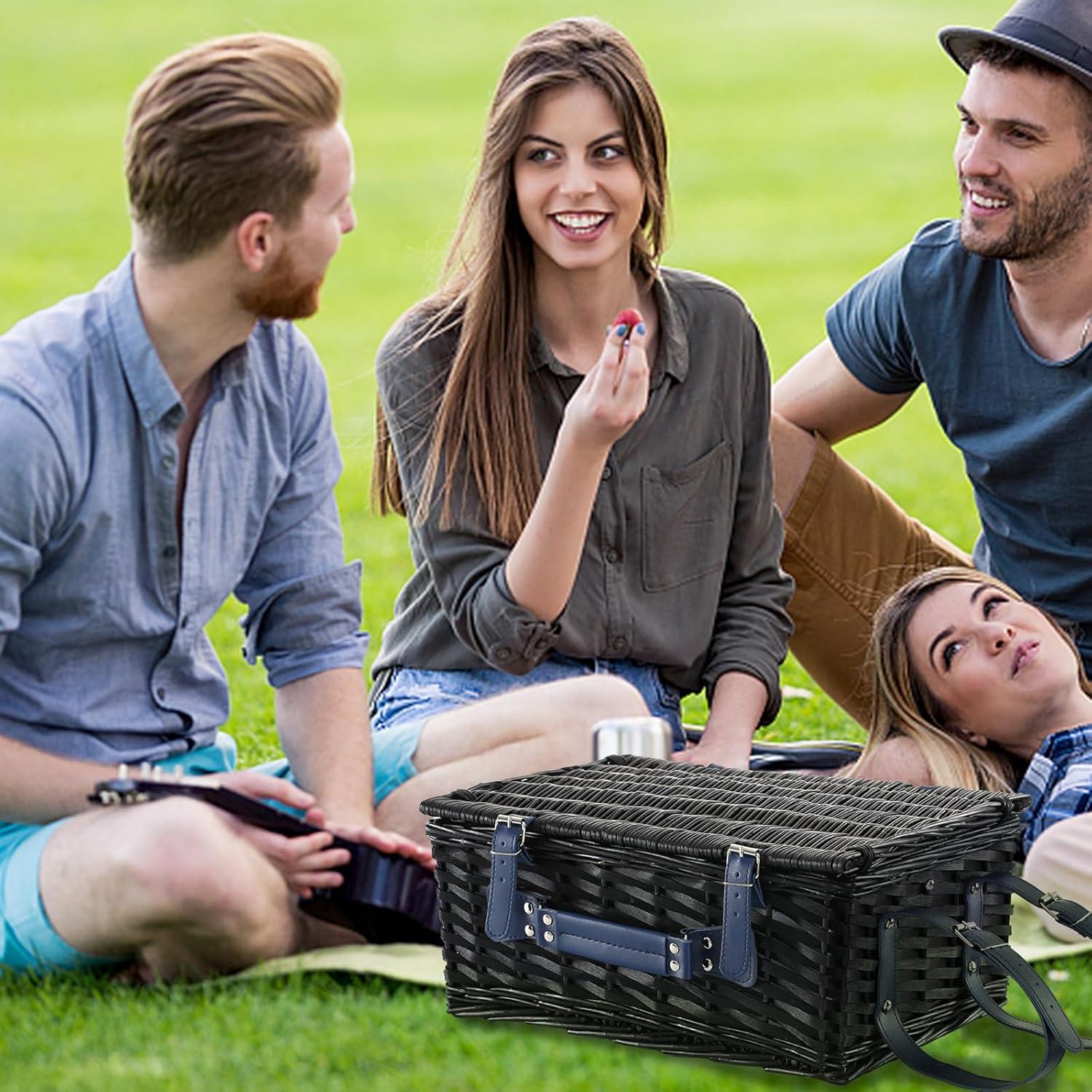 Cesta de Picnic YPshuye para 4 Personas con Manta Impermeable