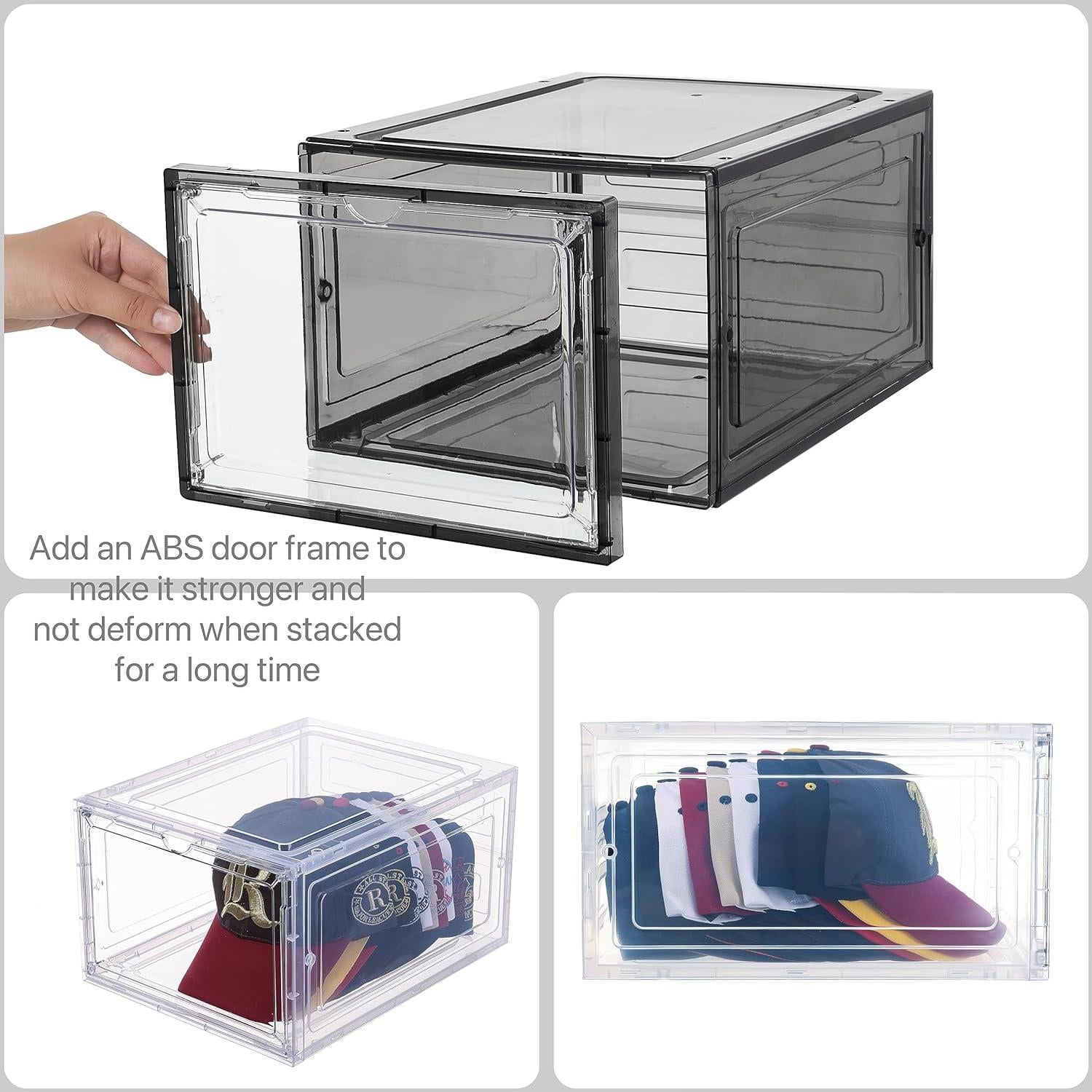 Organizador de Sombreros Attelite - 8 Cajas Apilables XL Negro