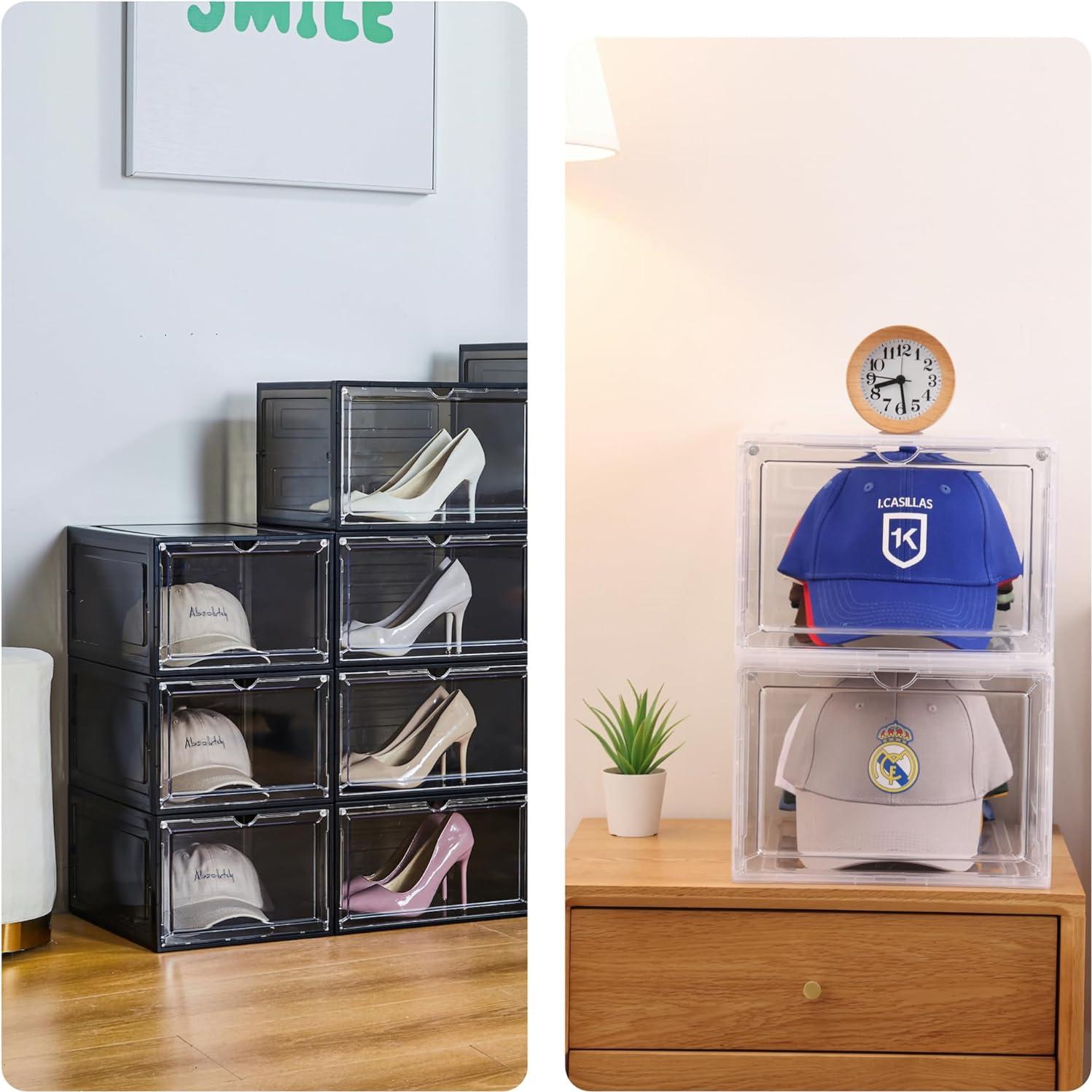 Organizador de Sombreros Attelite - 8 Cajas Apilables XL Negro