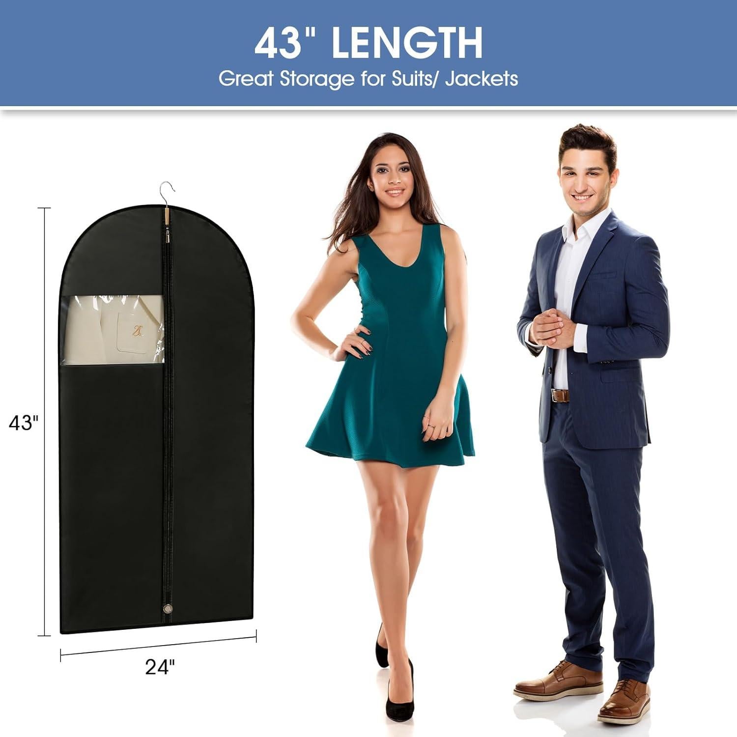 Bolsas para Trajes Perber 109 cm - 2 Paquetes Negros