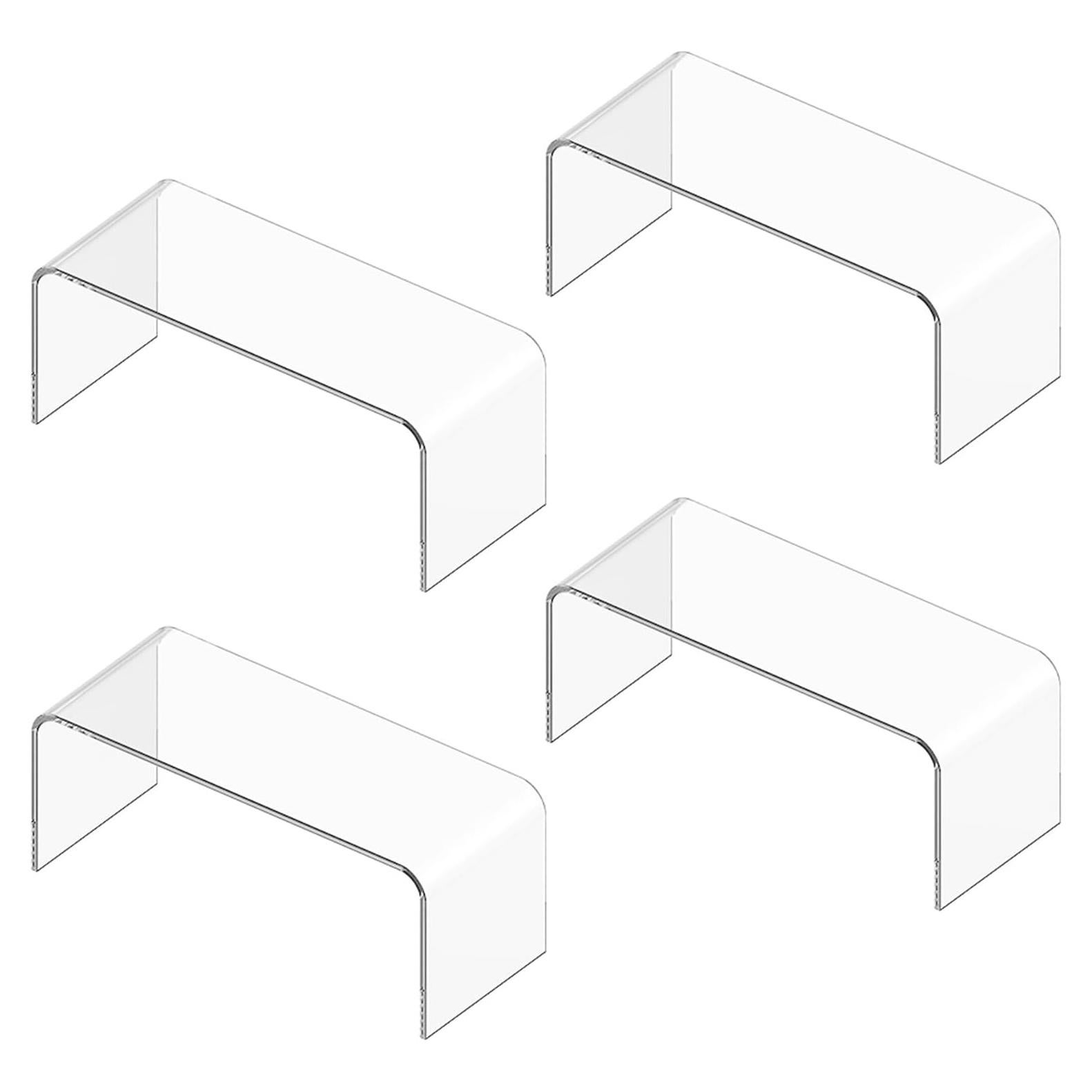 Organizador de Estantes de Gabinete HTRYBNES 4 Paquetes Acrílico 30x12x12cm