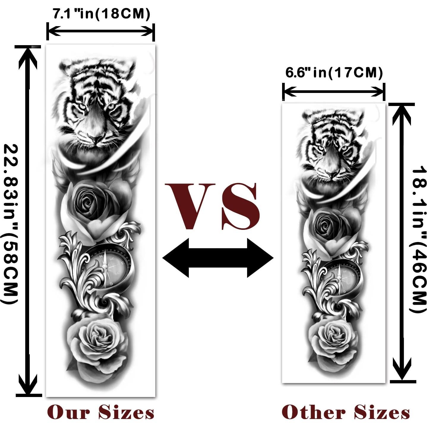 Tatuajes Temporales Extra Grandes Yazhiji - 16 Hojas 58x18cm