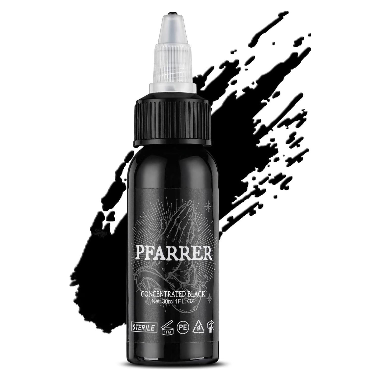 Tinta de Tatuaje PFARRER Negra 30ml Vegana Alta Calidad
