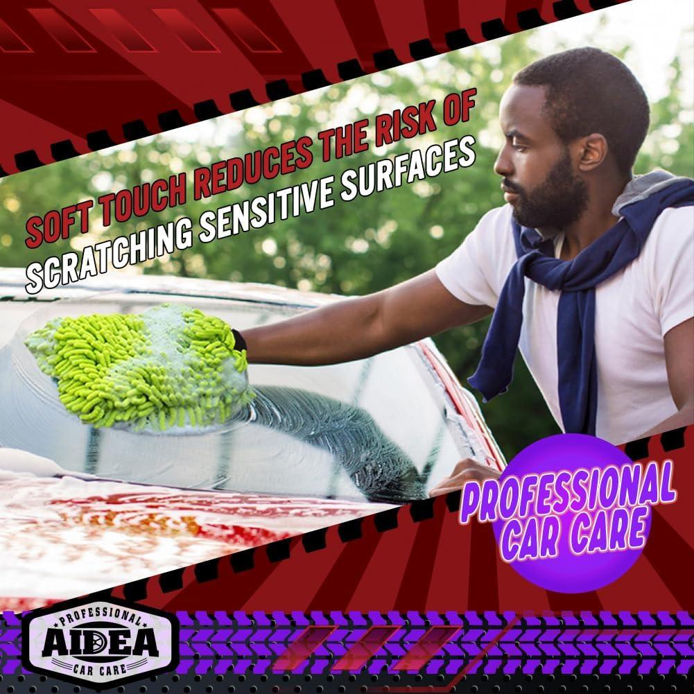 Mitones de Lavado de Auto AIDEA Microfibra 2PK Verde 18.1x25.7cm