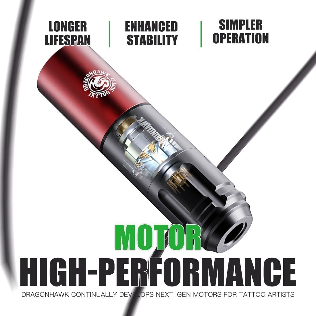 Kit de Tatuaje Completo Dragonhawk Inalámbrico para Principiantes