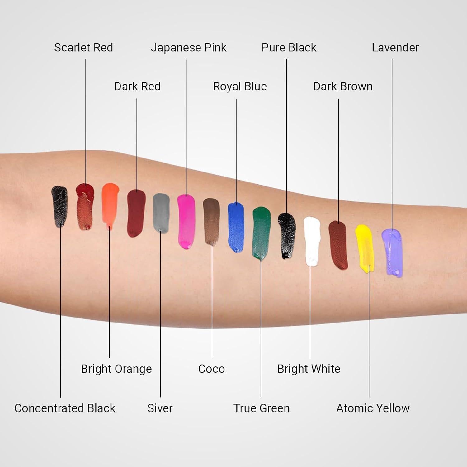 Set de Tinta para Tatuajes PFARRER 10 Colores 15ml Vegano