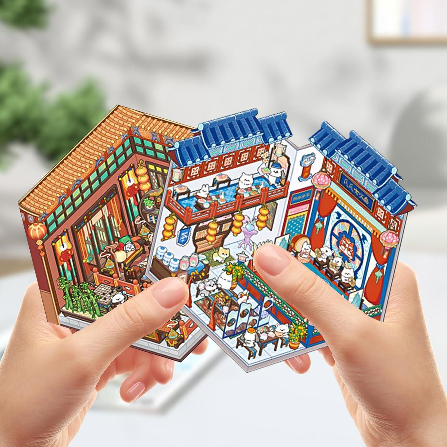 Stickers Vintage 3D HOMICO para Mini Casa - 4 Sets DIY