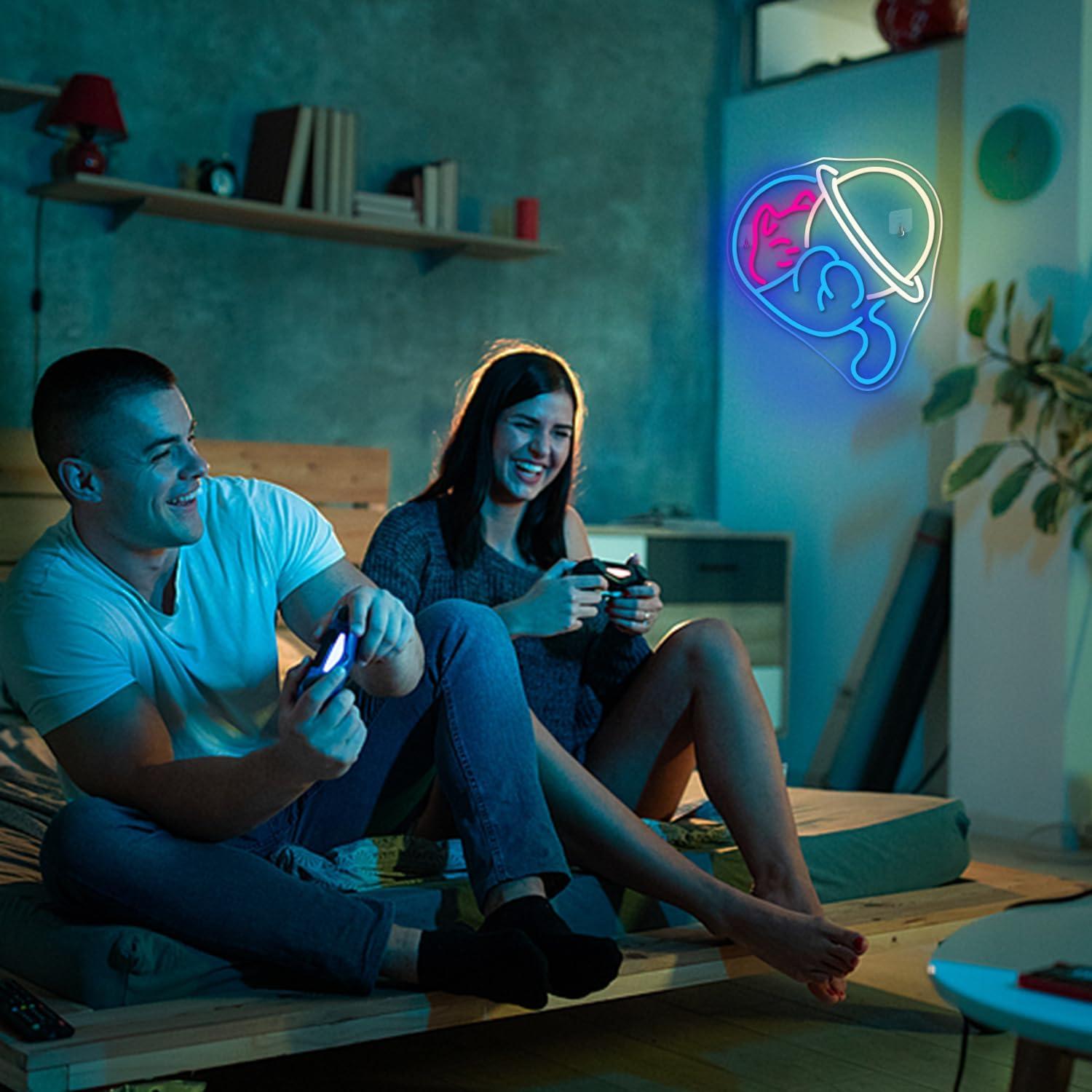 Cartel Neón Gato Astronauta NOSUN 36.6x33 cm Decoración