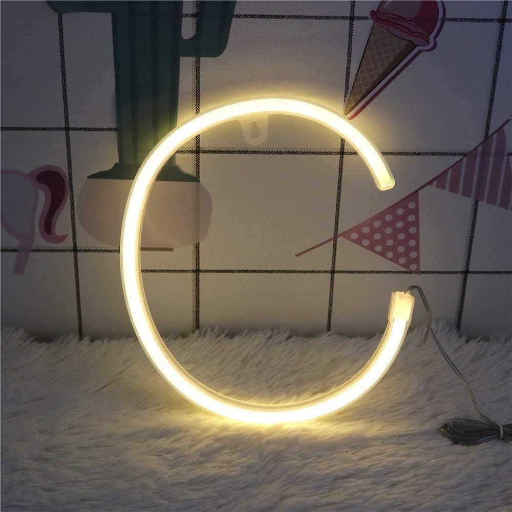 Letrero de Luz de Neón LED Decorativo C 22x19.5 cm
