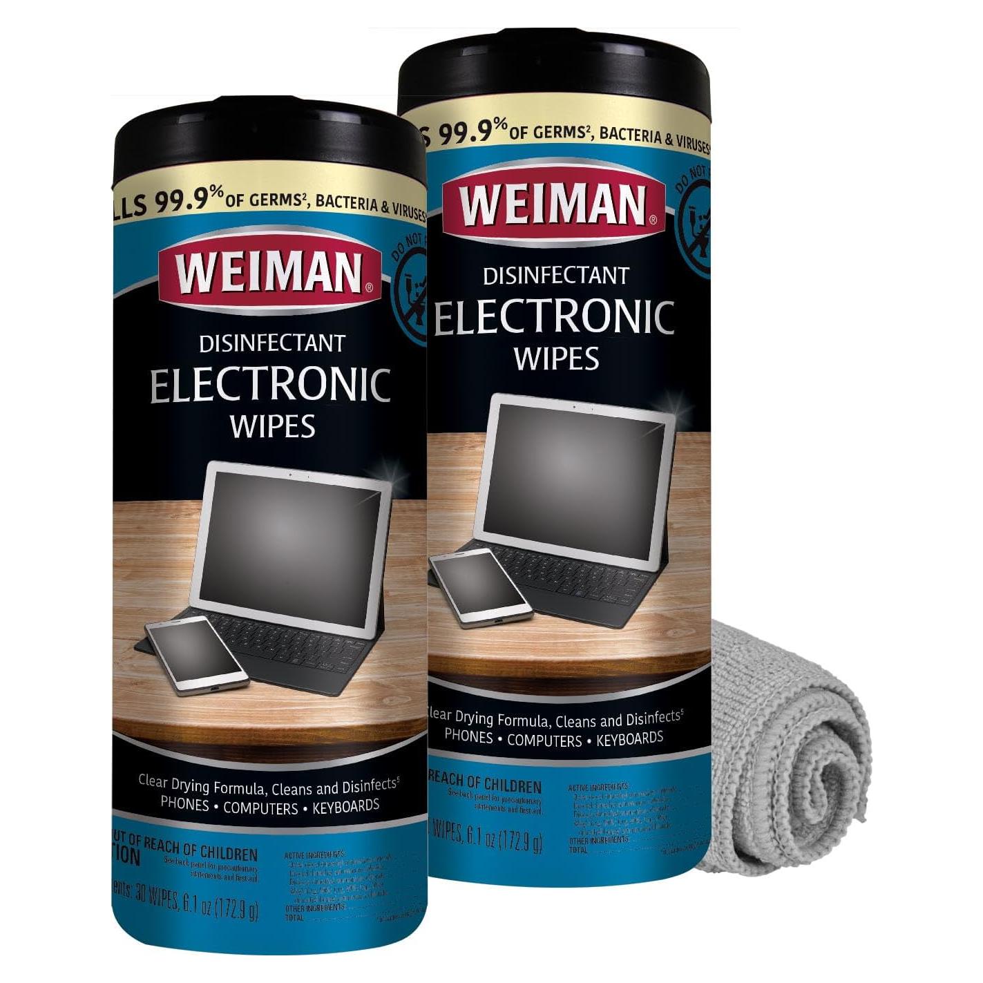 Toallitas Desinfectantes Weiman para Electrónicos - 30 Unidades