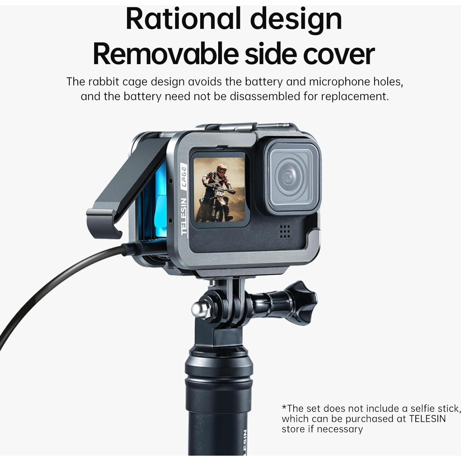 Caja de Aluminio TELESIN para GoPro Hero 13 12 11 10 9 con Montaje