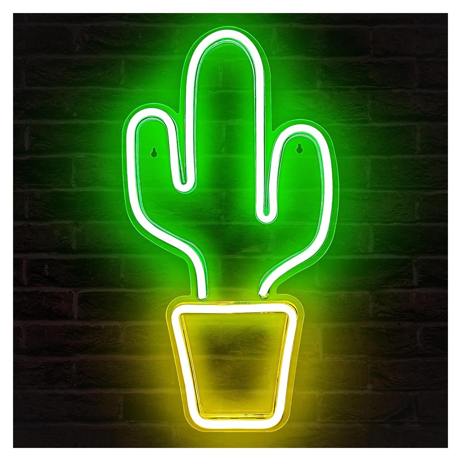 Luz de Neón Cactus Lumoonosity 47x25.4cm USB Interior