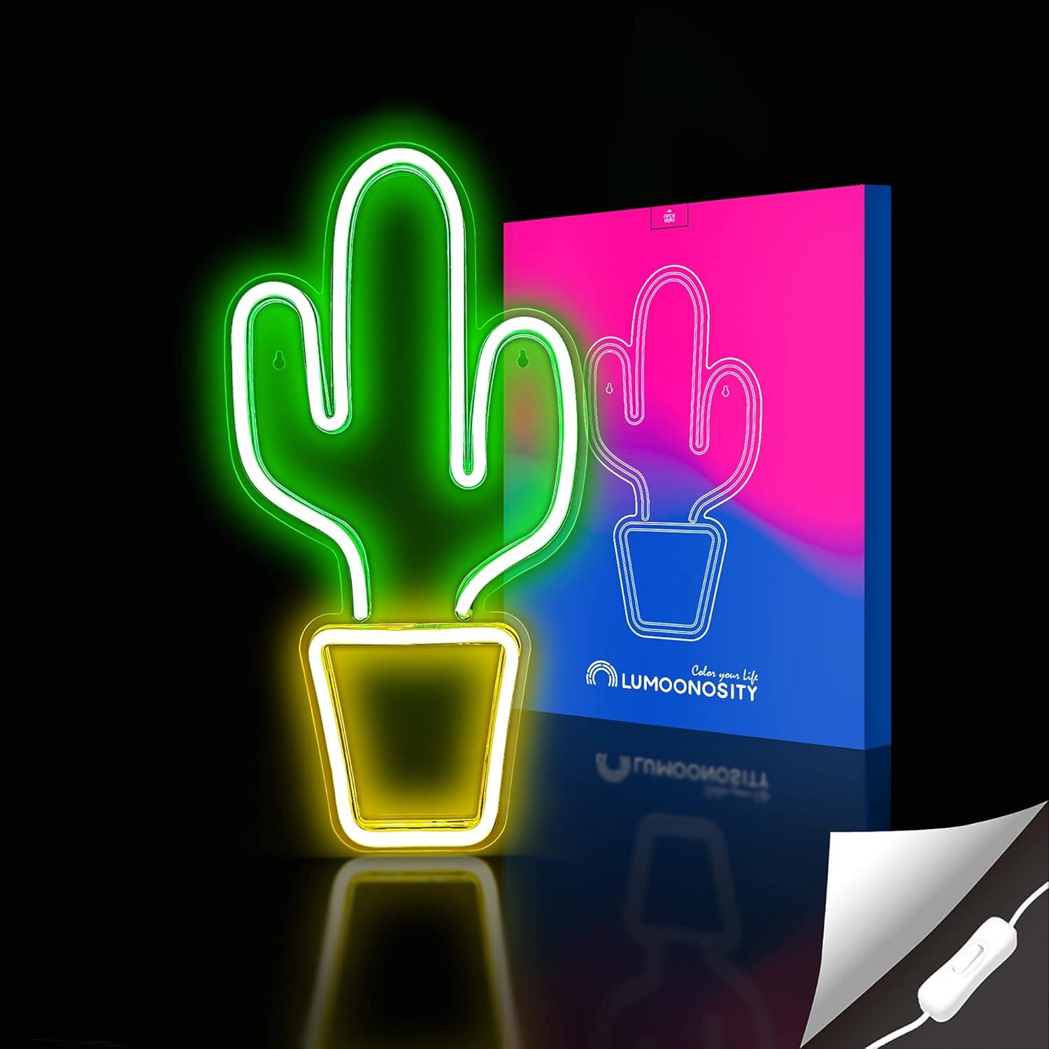 Luz de Neón Cactus Lumoonosity 47x25.4cm USB Interior