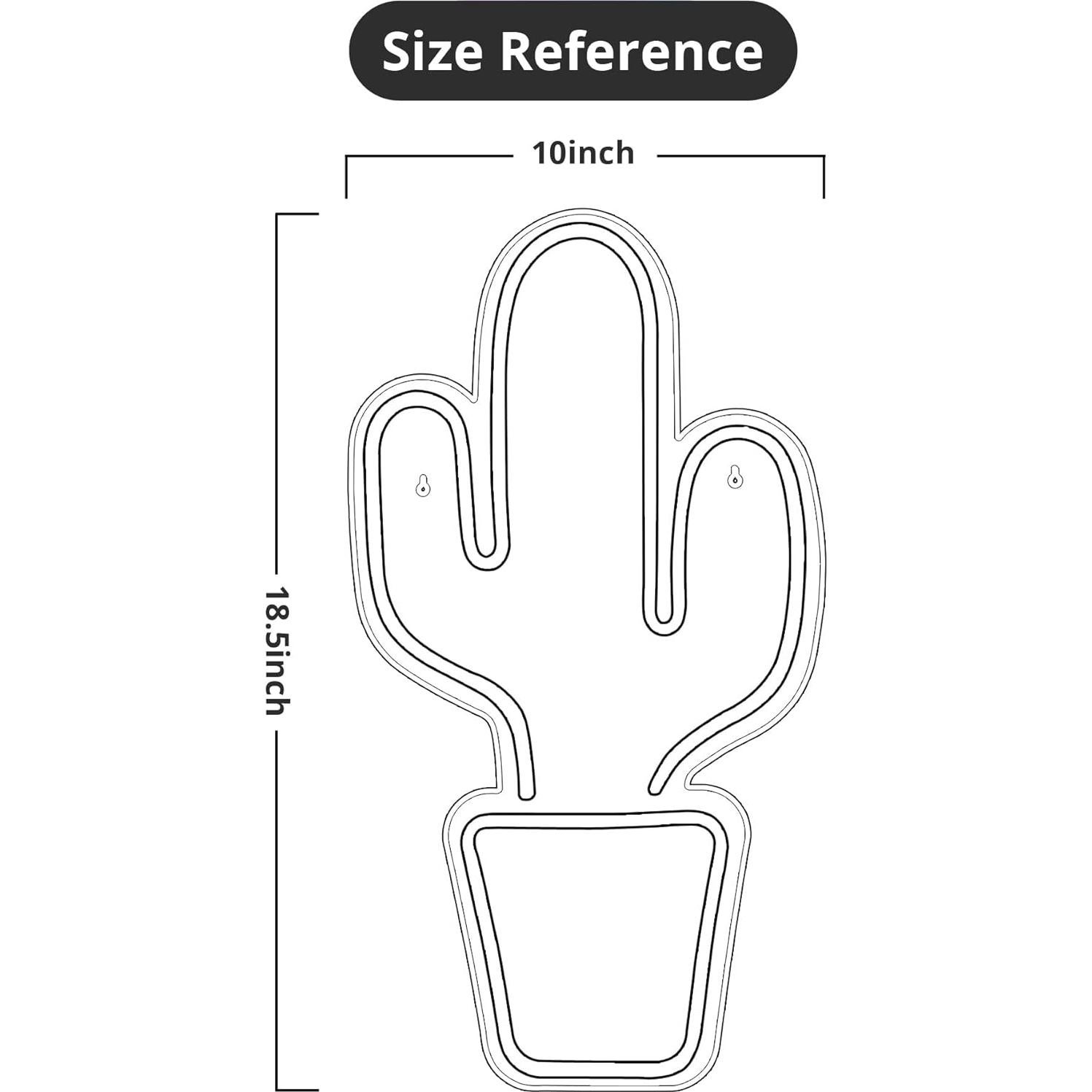 Luz de Neón Cactus Lumoonosity 47x25.4cm USB Interior
