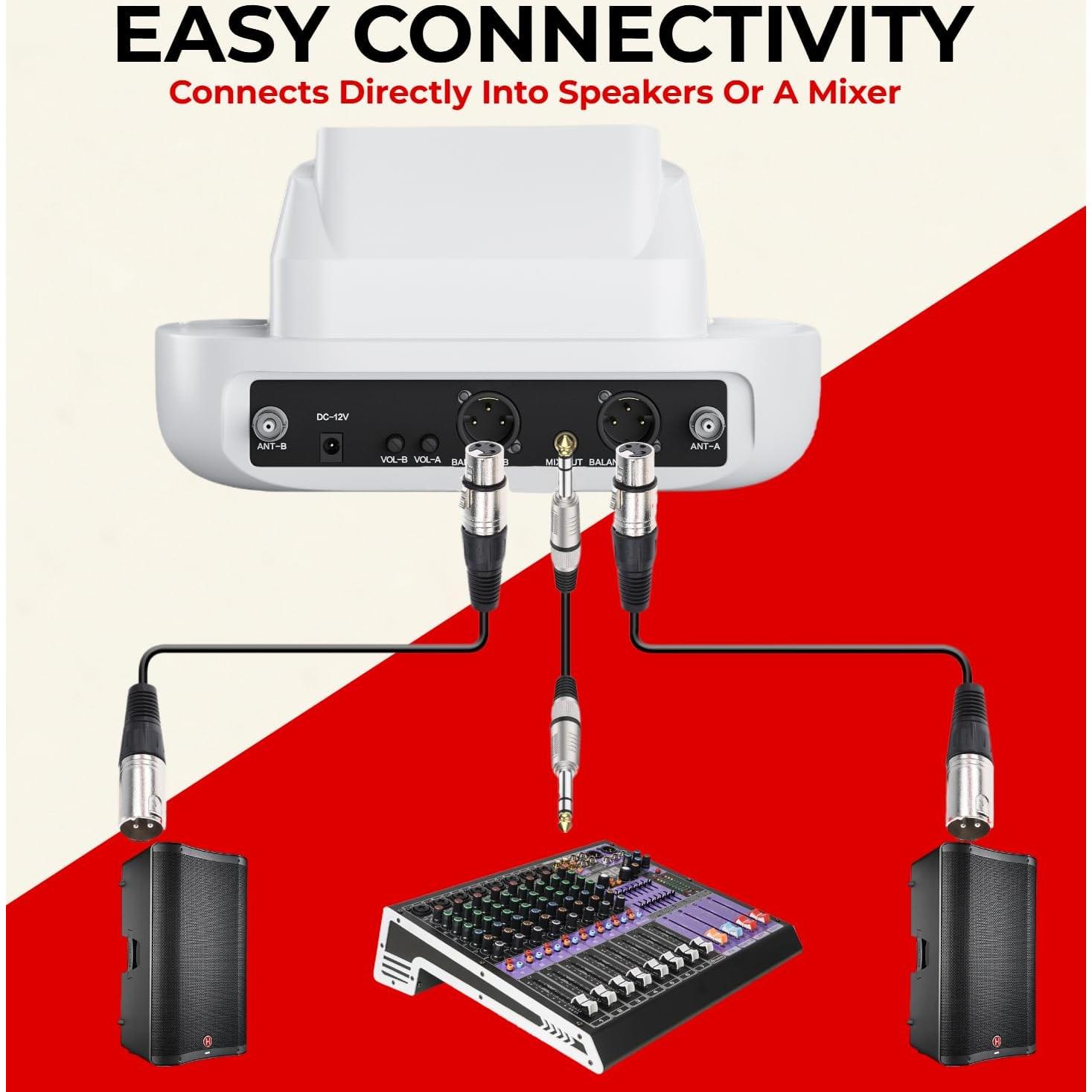 Micrófono Inalámbrico Pyle PDWM3100 - 2 Canales UHF, Karaoke