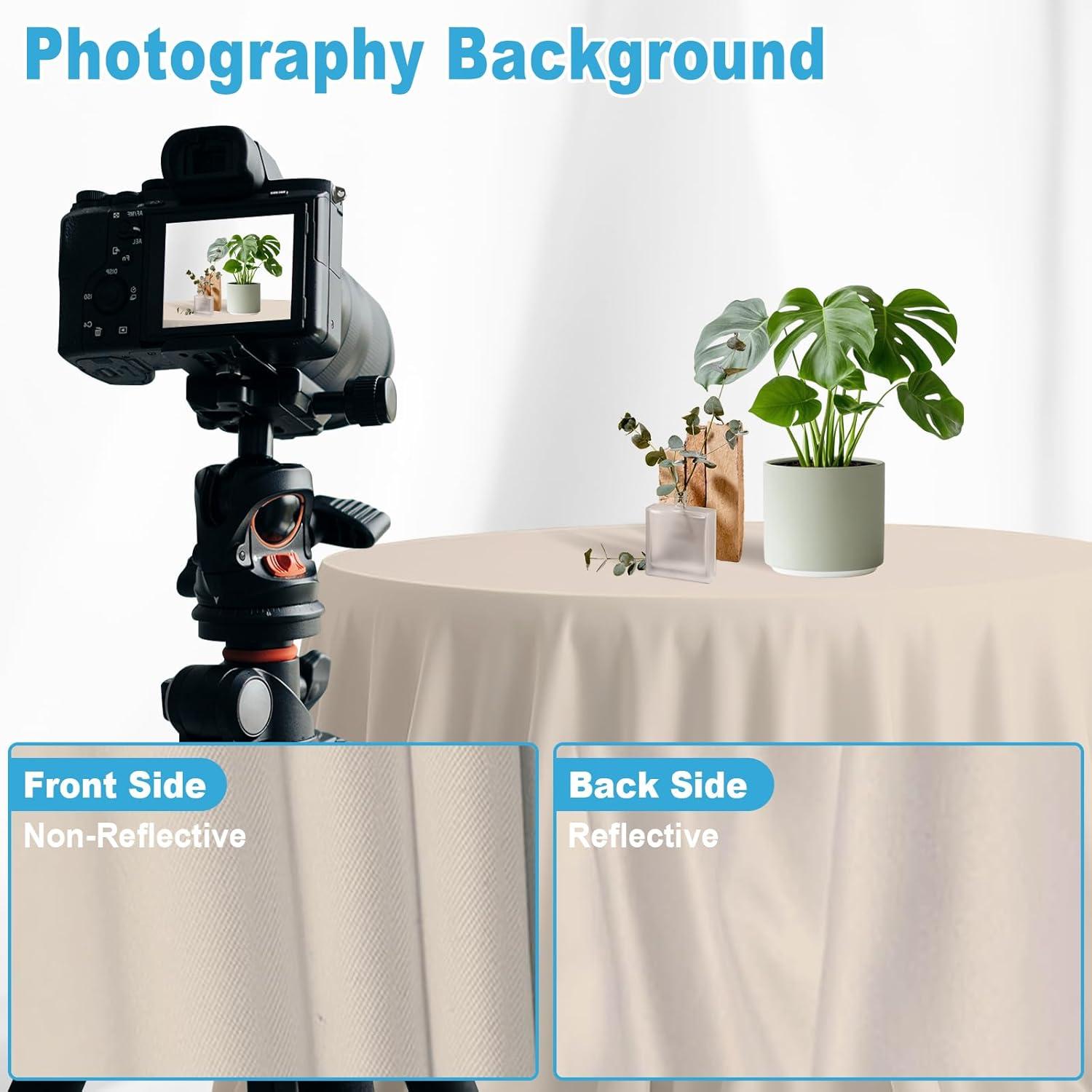 Beige Backdrop for Photoshoot, Professional Photo Backdrop Background Curtain for Product Photography，Portraits, Wedding, Party, Live Streaming Video Recording 5X7 FT (Background Only)