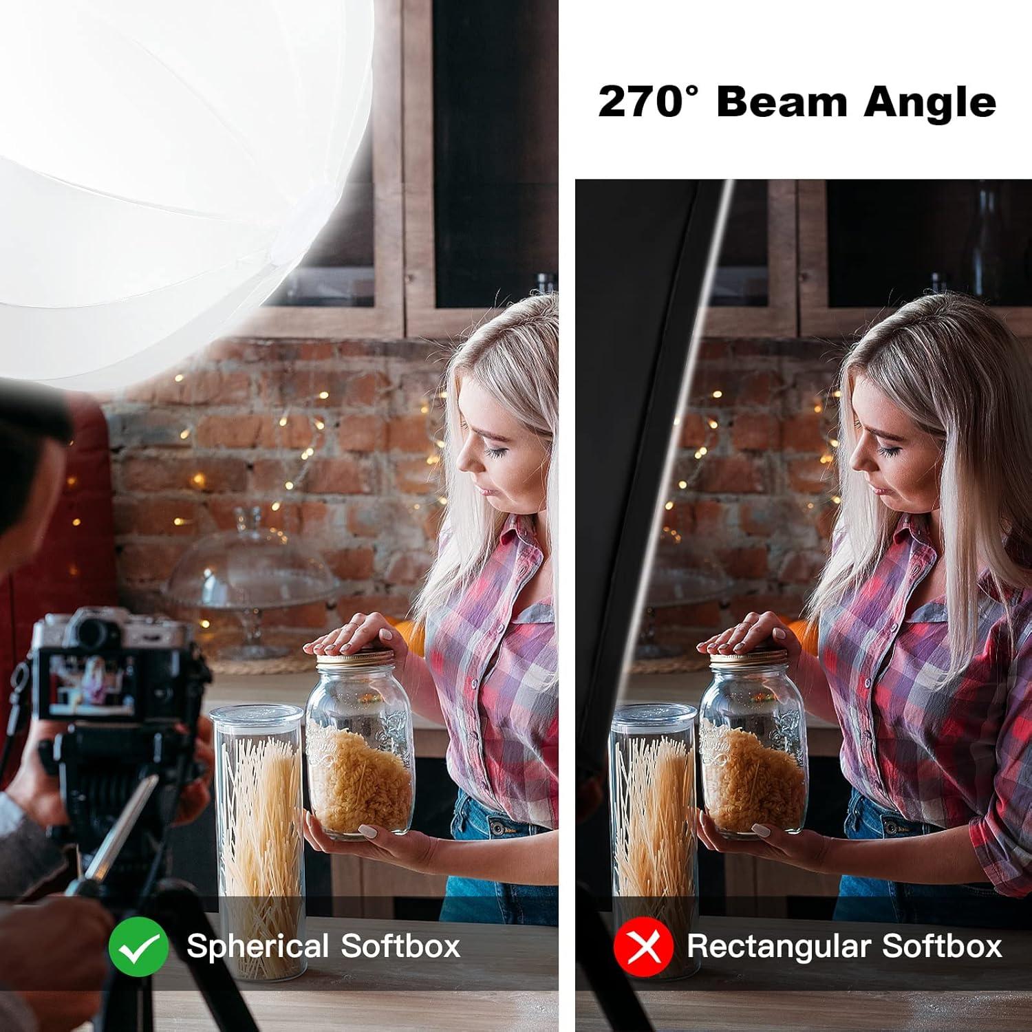 Softbox Octagonal 63.5cm Soonpho con Bombillas LED y Trípode