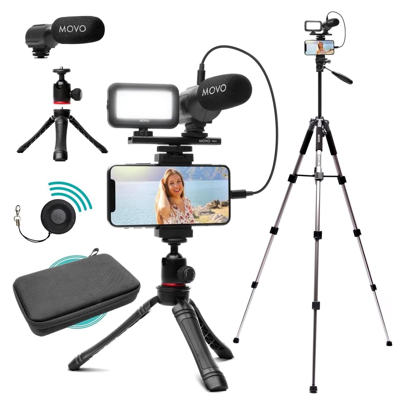 Kit de Vlogging Movo iVlogger para iPhone con Trípode y Micrófono