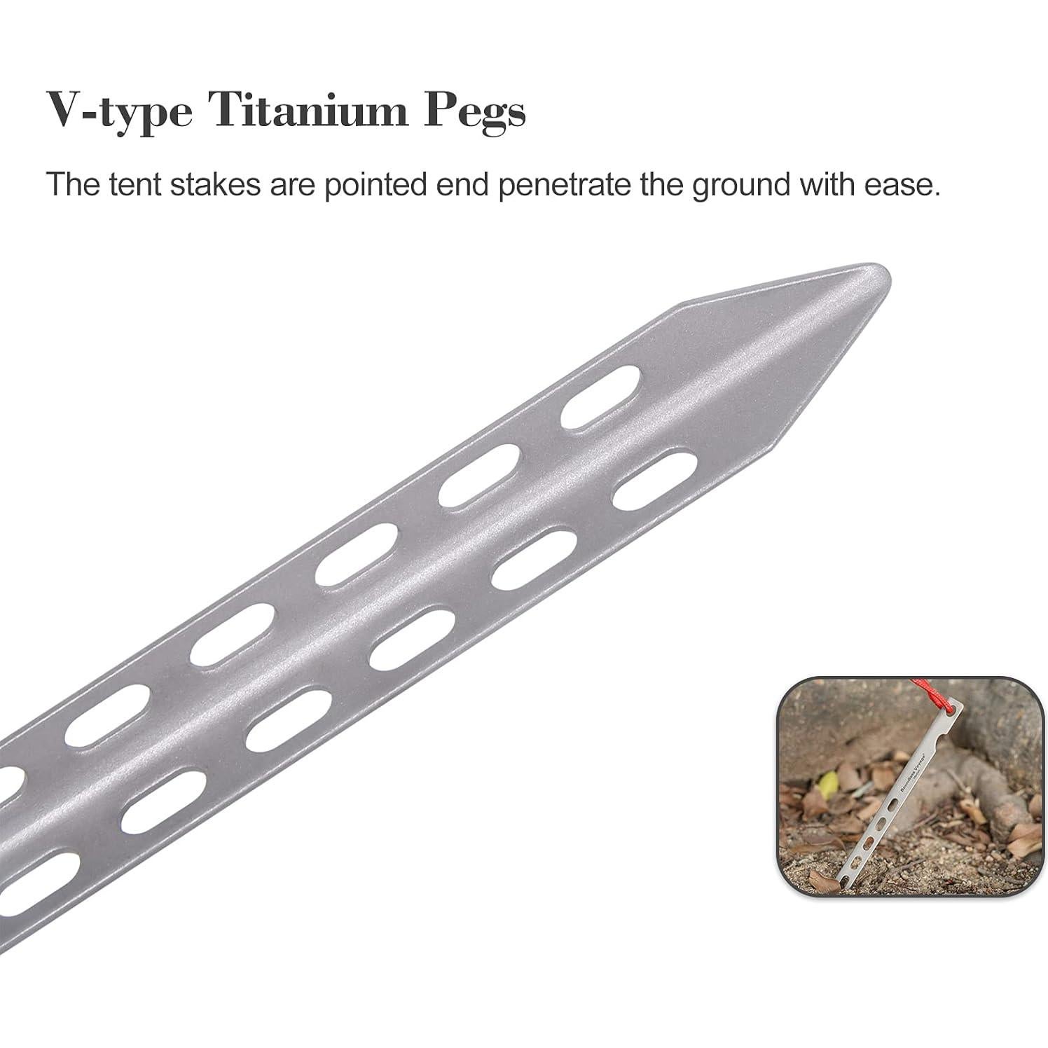 Estacas de Tienda de Titanio iBasingo 6 Piezas 16 cm